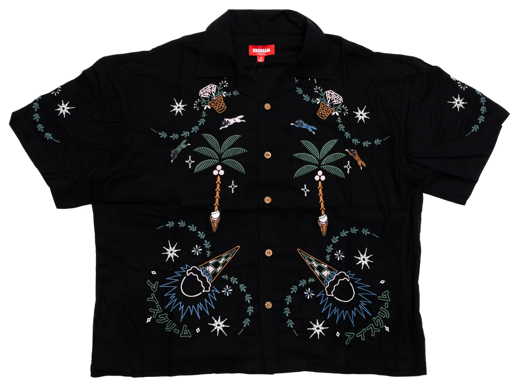 Ice Cream The Palms Woven Cropped Shirt