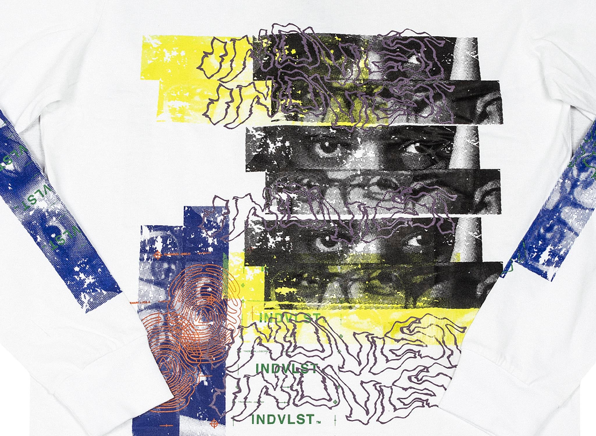 INDVLST Visions Hand Printed Long Sleeve 'White' - Image 3