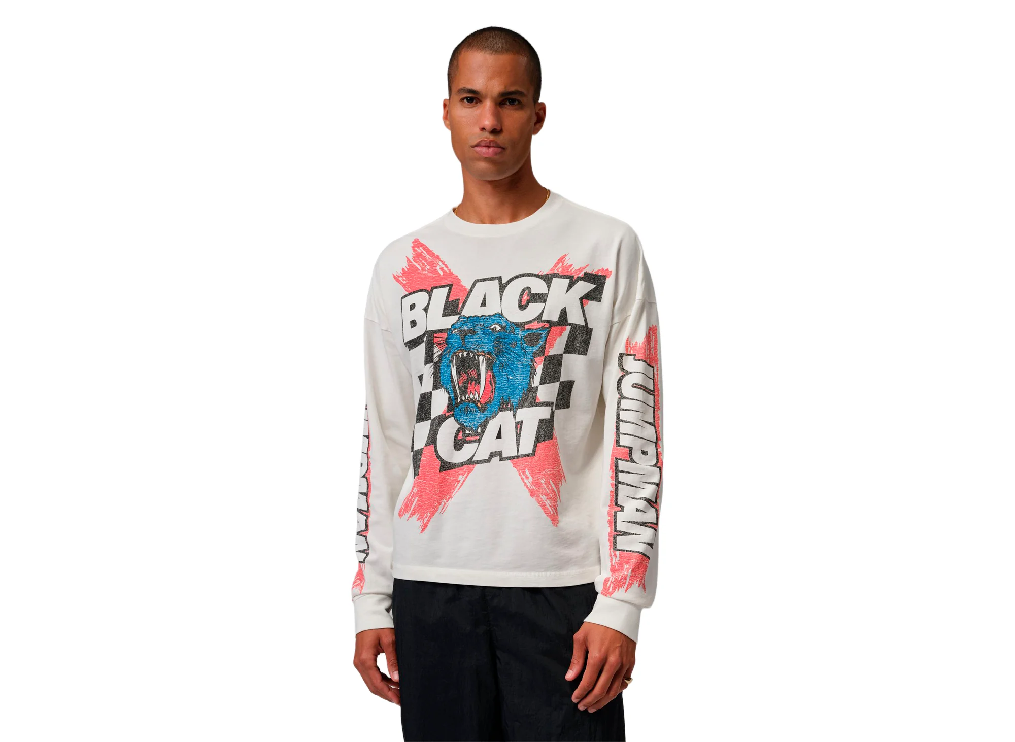 Jordan Black Cat Long-Sleeve Tee in Ivory - Image 2