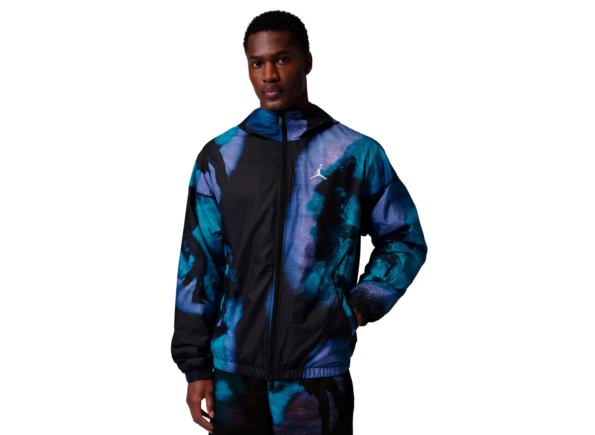 Jordan Brooklyn Dream Dunk Draft Jacket in Black / White - Image 2