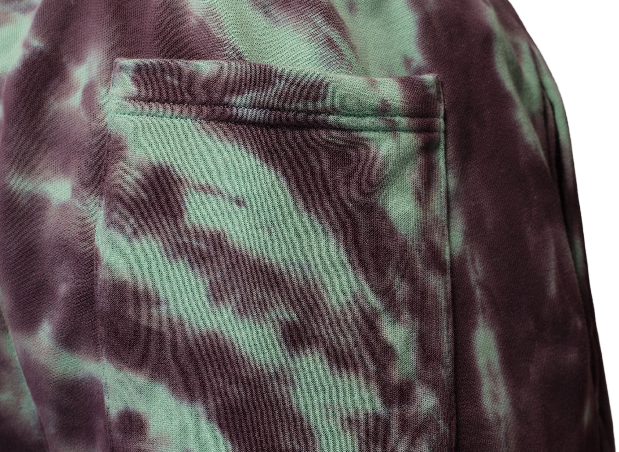 Jordan Brooklyn Fleece Tie-Dye Festival Short in Green Glow - Image 5