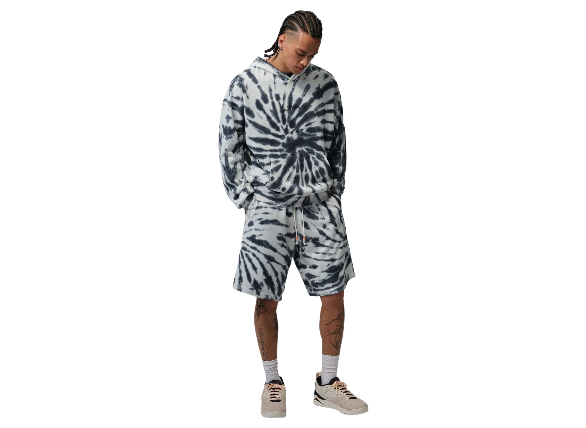 Jordan Brooklyn Fleece Tie-Dye Pullover Festival Hoodie in Sail