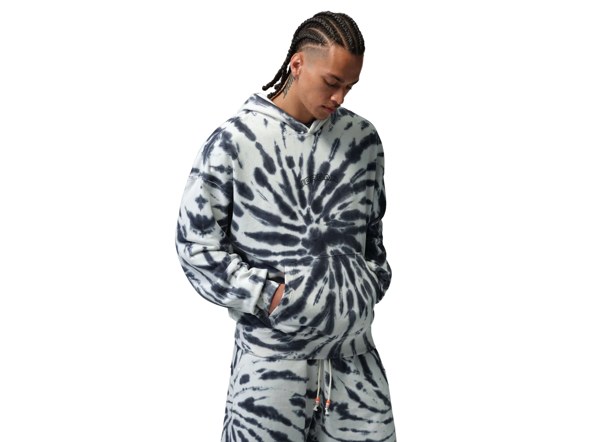 Jordan Brooklyn Fleece Tie-Dye Pullover Festival Hoodie in Sail - Image 2