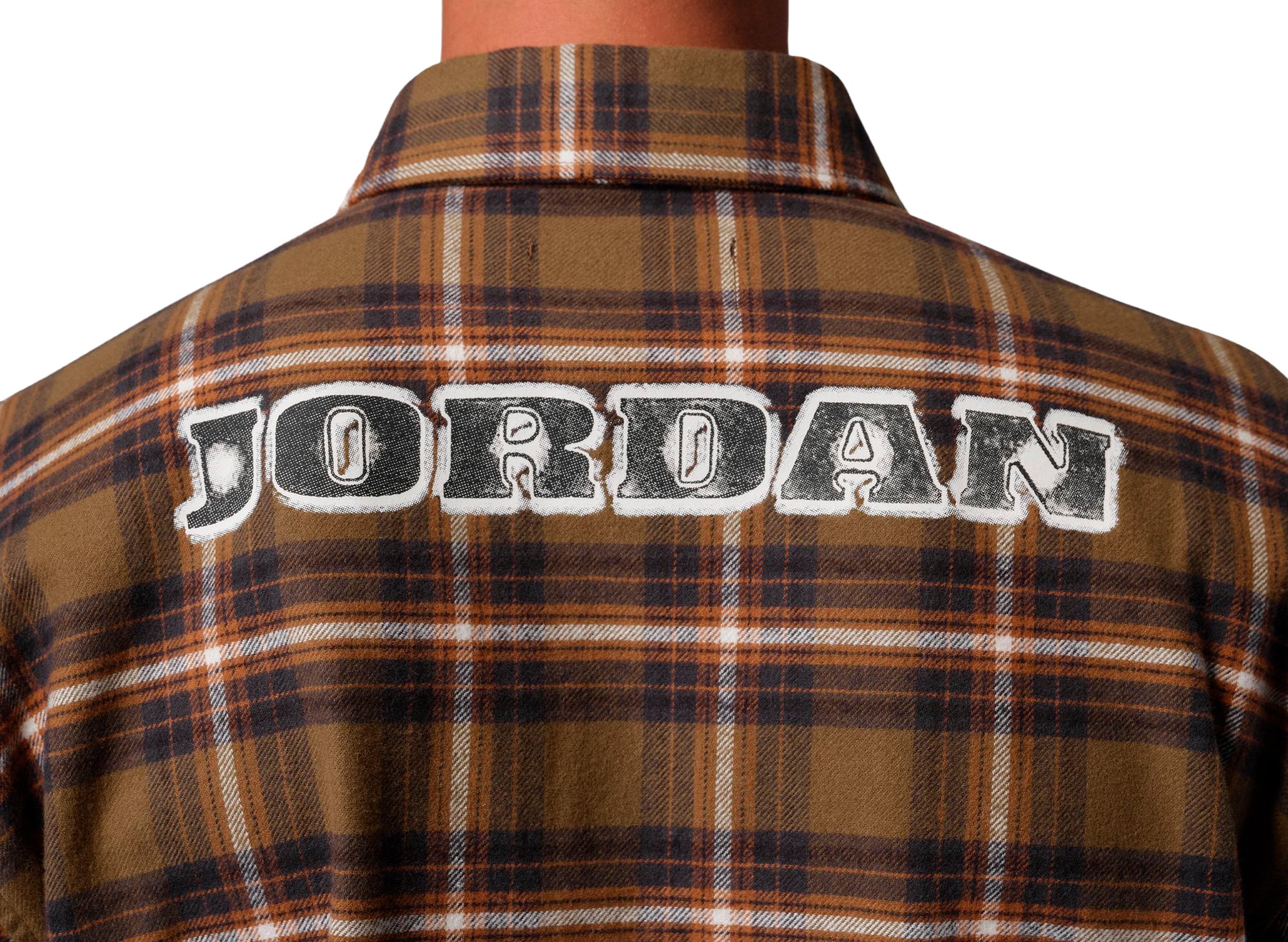 Jordan Brooklyn Graphic Flannel in Yukon Brown / Sail - Image 4