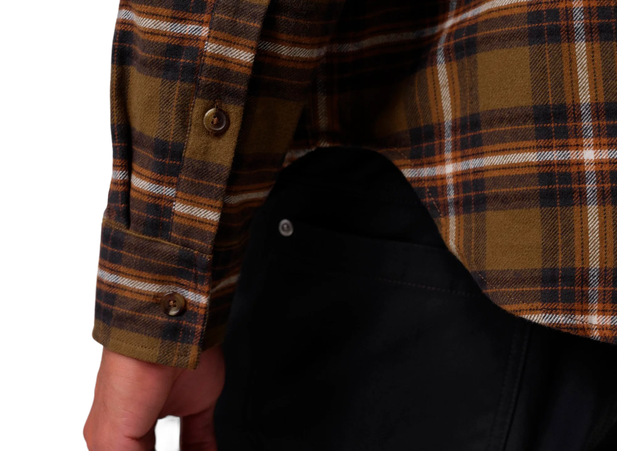 Jordan Brooklyn Graphic Flannel in Yukon Brown / Sail - Image 5