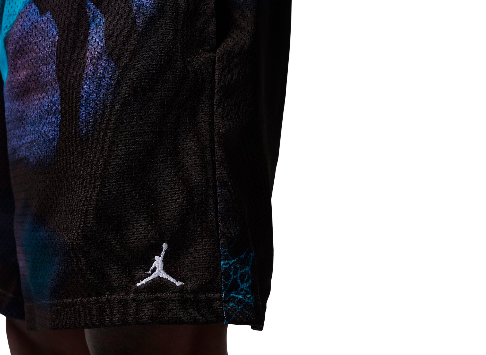 Jordan Brooklyn Mesh Dream Dunk Shorts in Black / Blue - Image 3