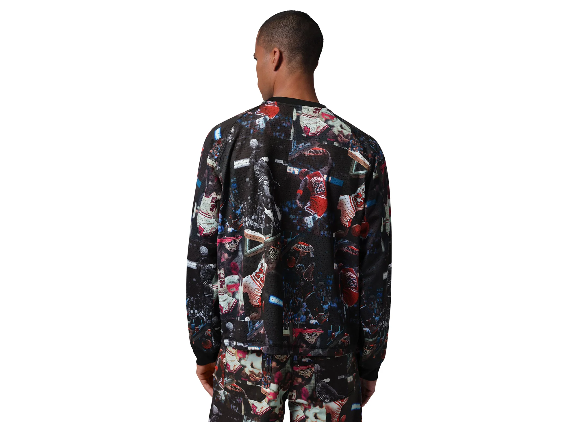 Jordan Flight Printed Long-Sleeve Jersey in Black / White - Image 2