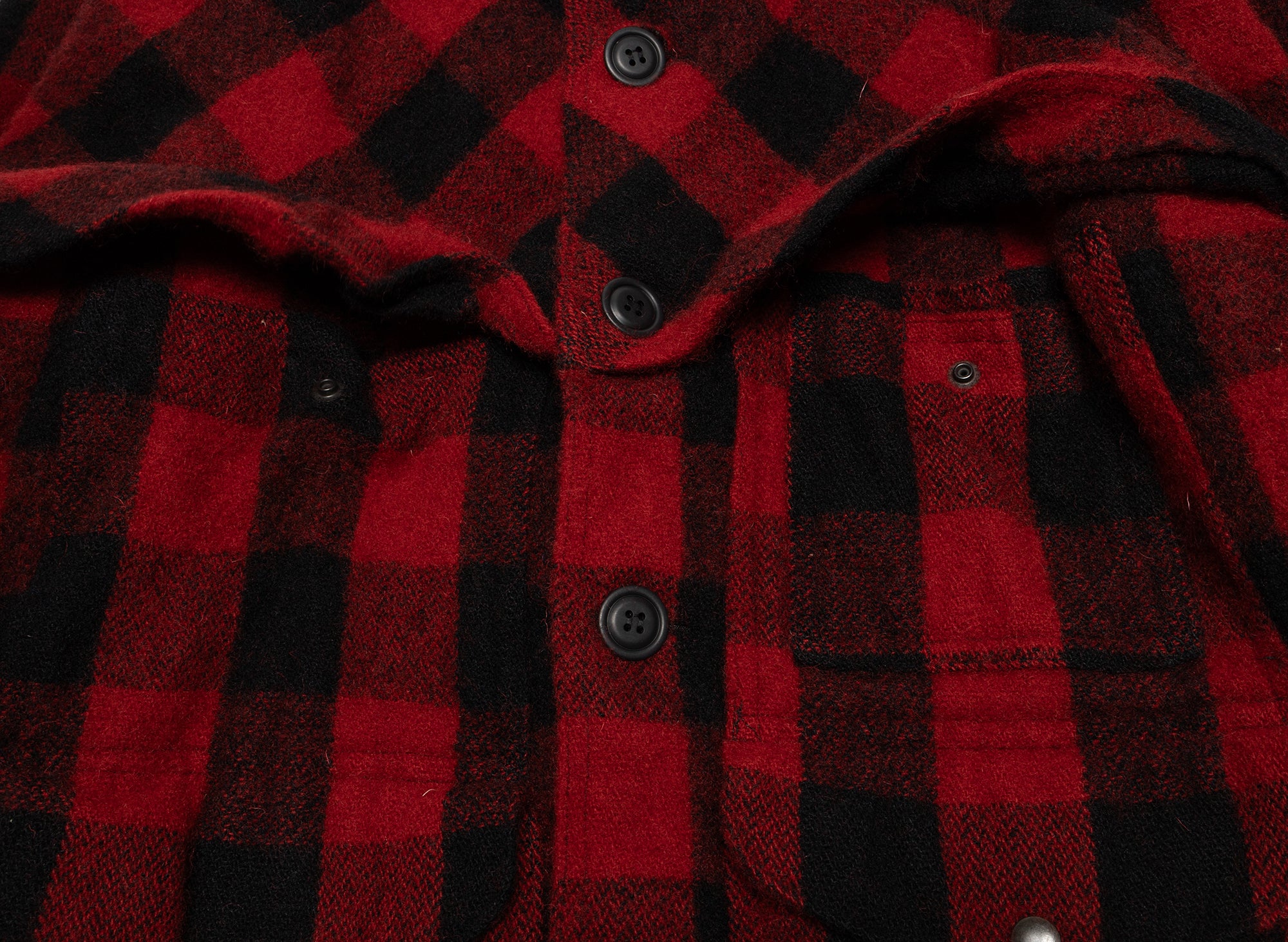 Junya Watanabe MAN Flannel Button Up Jacket in Red - Image 3