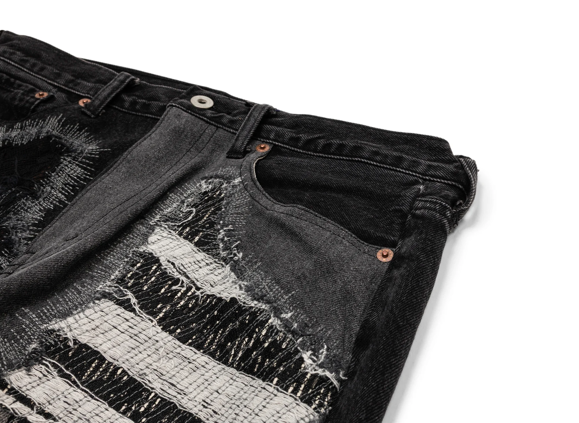 Junya Watanabe MAN Monotone Patchwork Jeans - Image 2