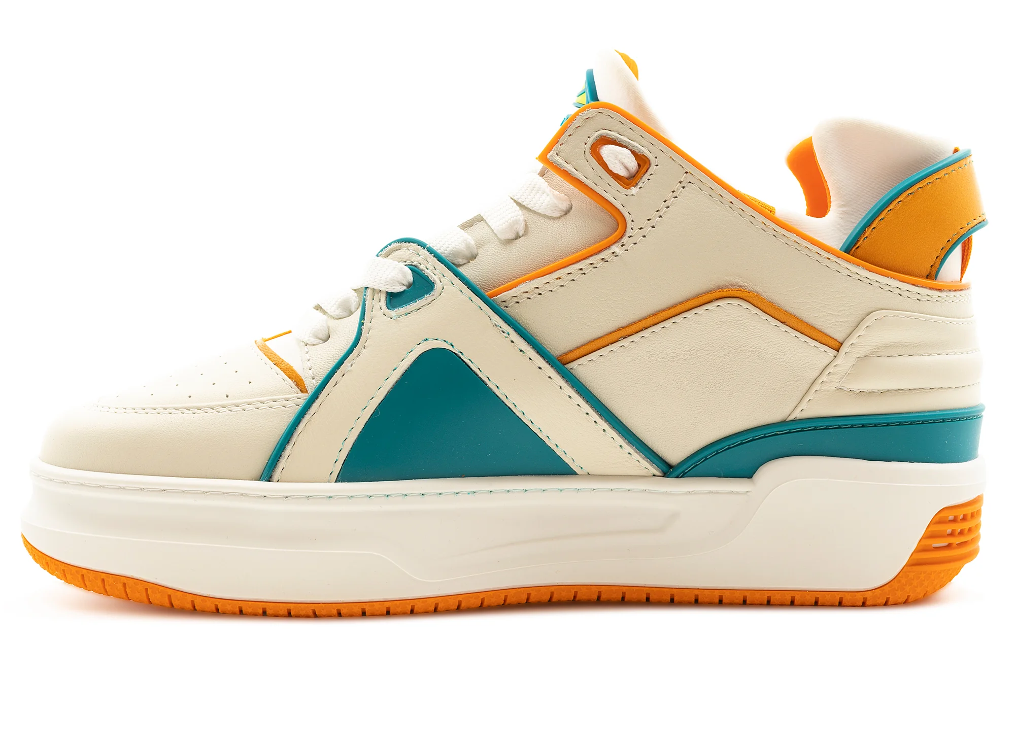 Just Don Courtside Tennis Mid WOT 'White Orange Teal' - Image 3