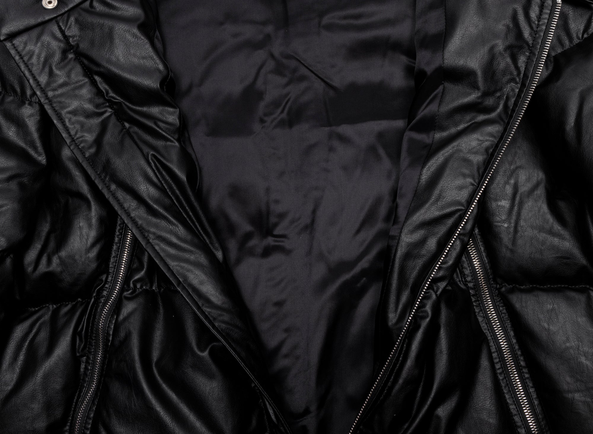 Maison Margiela MM6 Leather Zip Puffer Jacket - Image 3