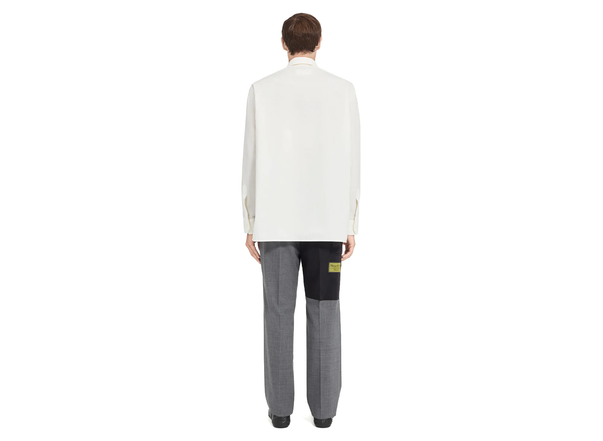 Maison Margiela MM6 Long-sleeved Spray Print Shirt in White - Image 3