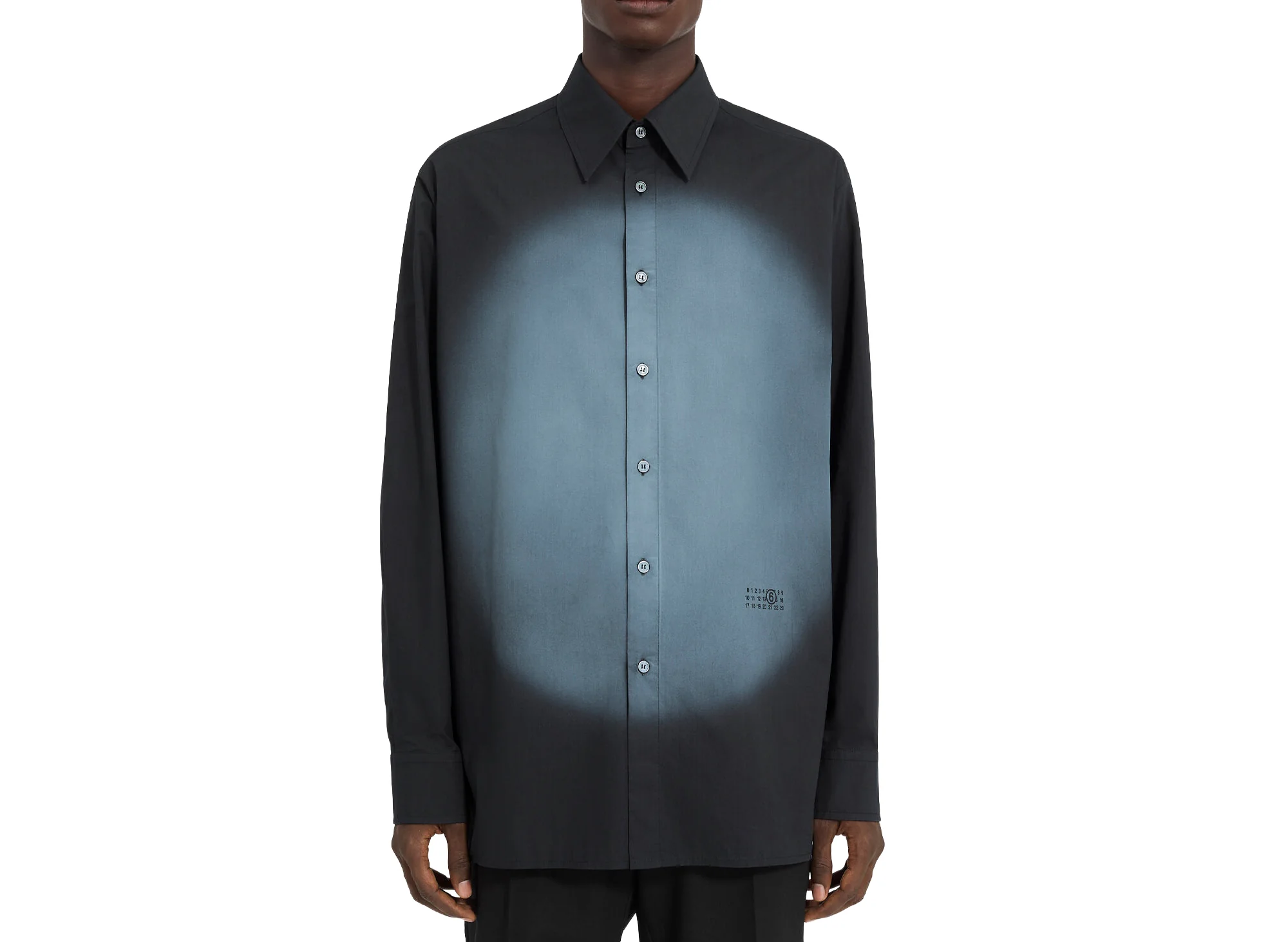 Maison Margiela MM6 Long-sleeved Spray Print Shirt in Anthracite - Image 4