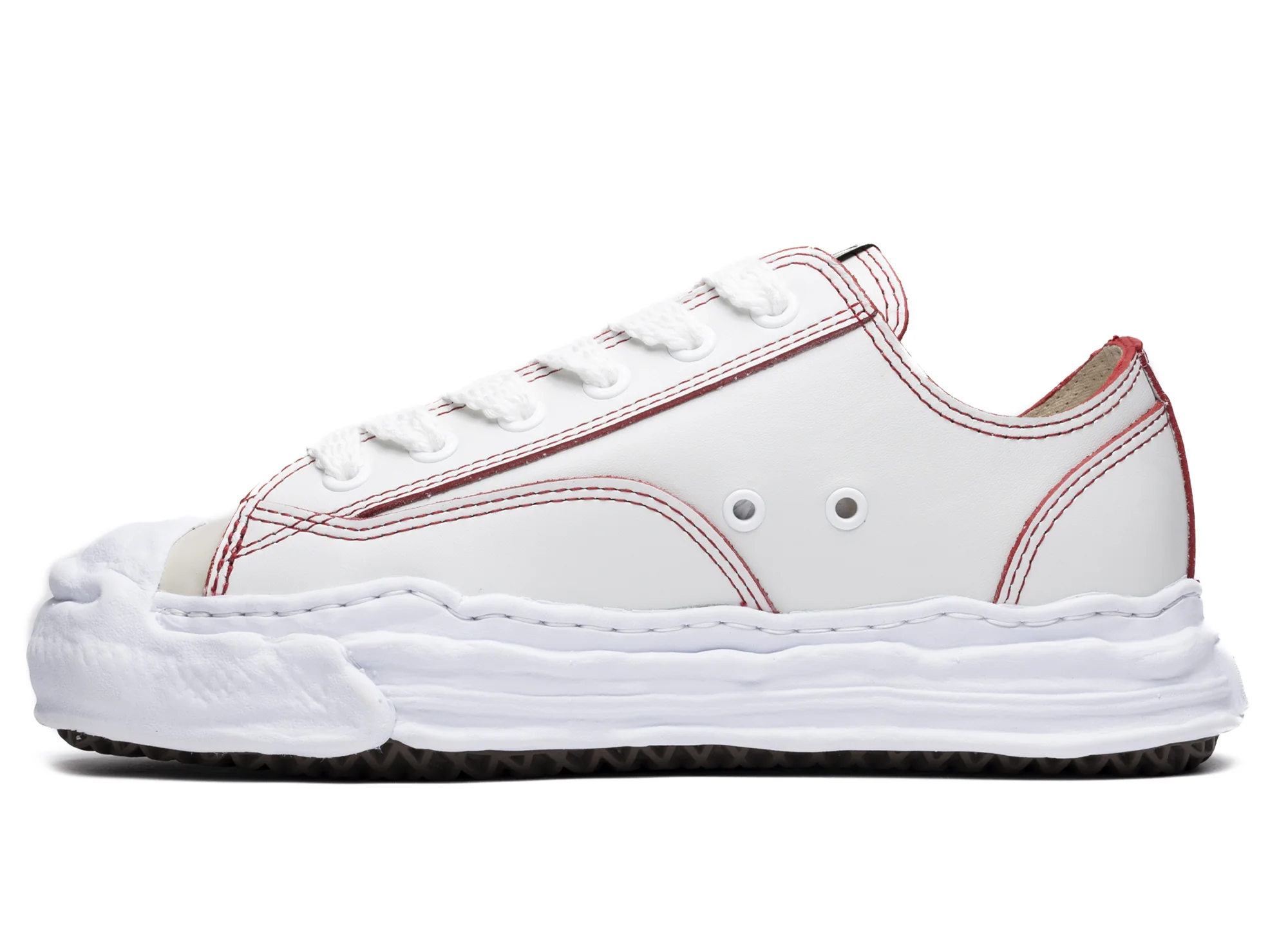 Maison Mihara Yasuhiro Leather Peterson Low in White - Image 3