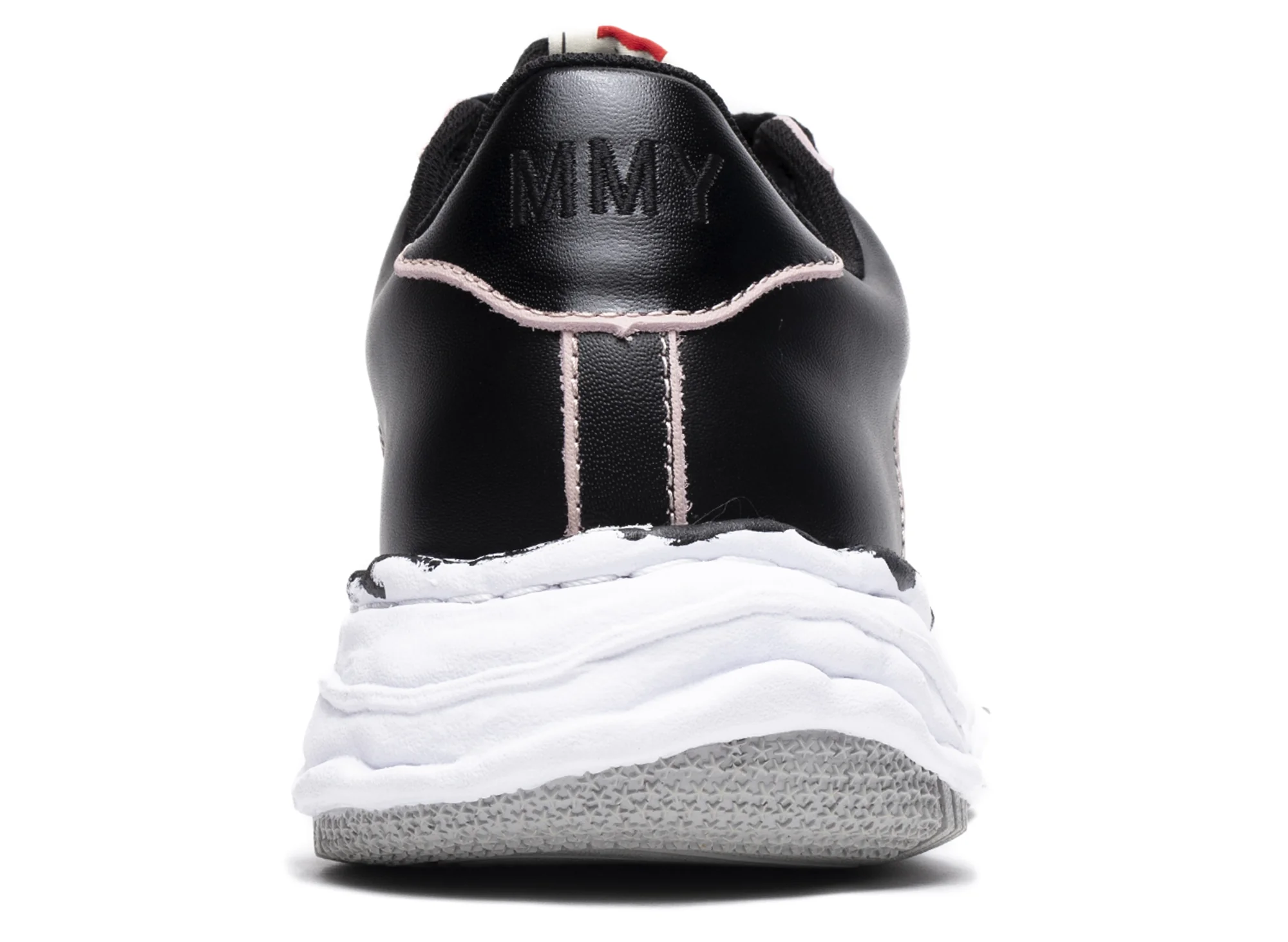 Maison Mihara Yasuhiro Leather Wayne Low in Black/Pink - Image 2
