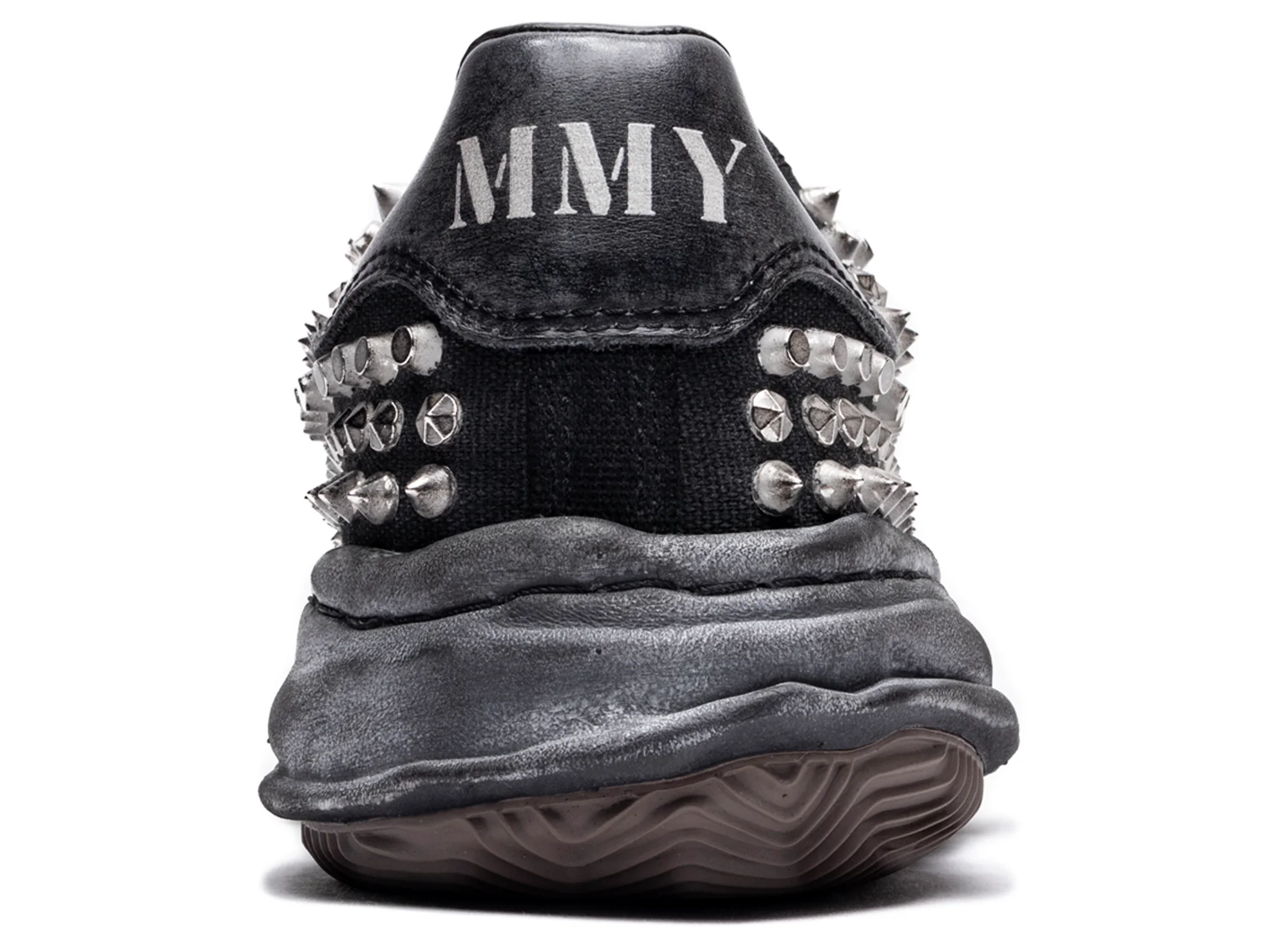 Maison Mihara Yasuhiro Spiked Blakey Low in Black/Black - Image 2