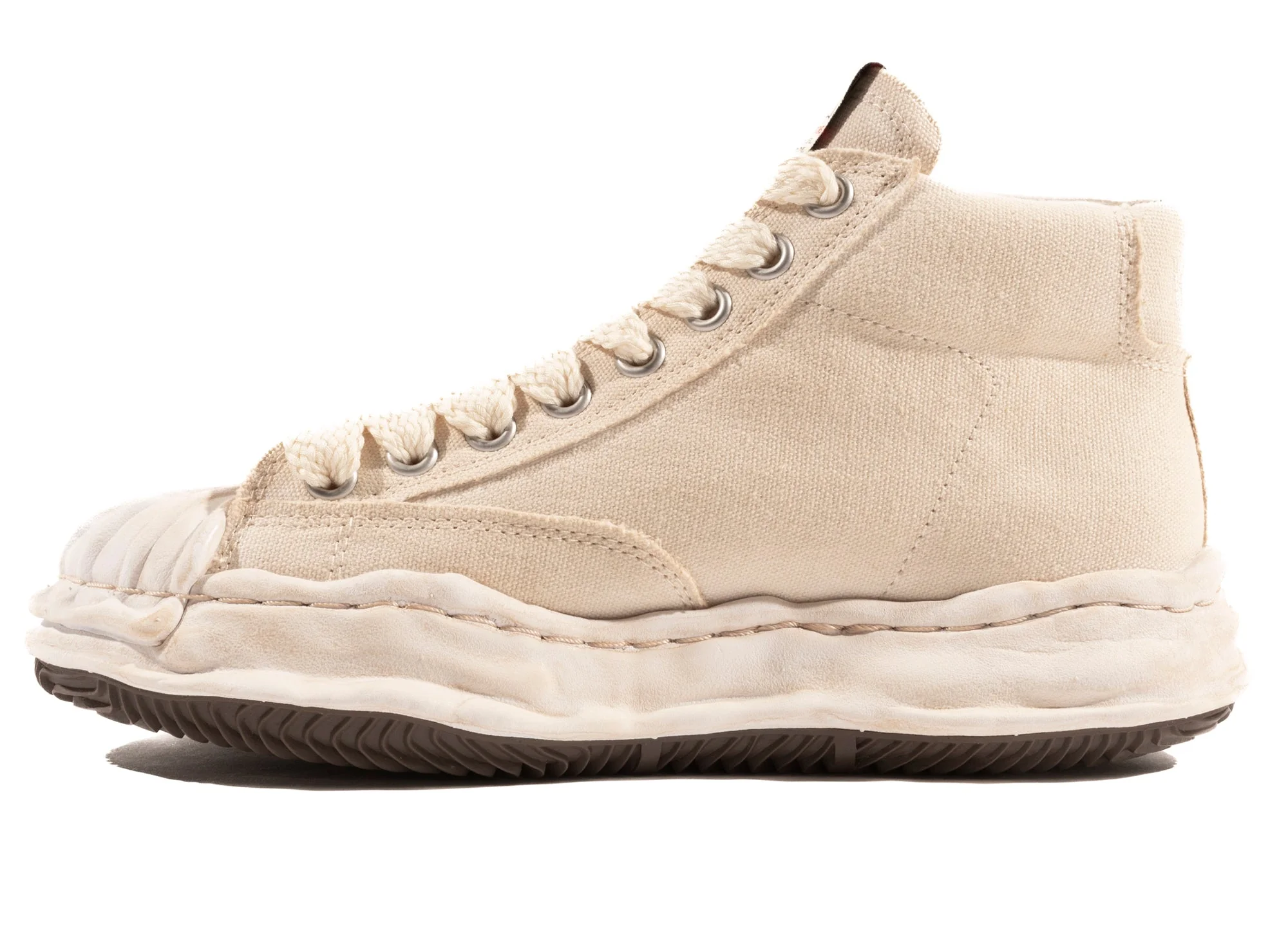 Maison Mihara Yasuhiro Canvas Blakey High-Top Sneaker in White - Image 3