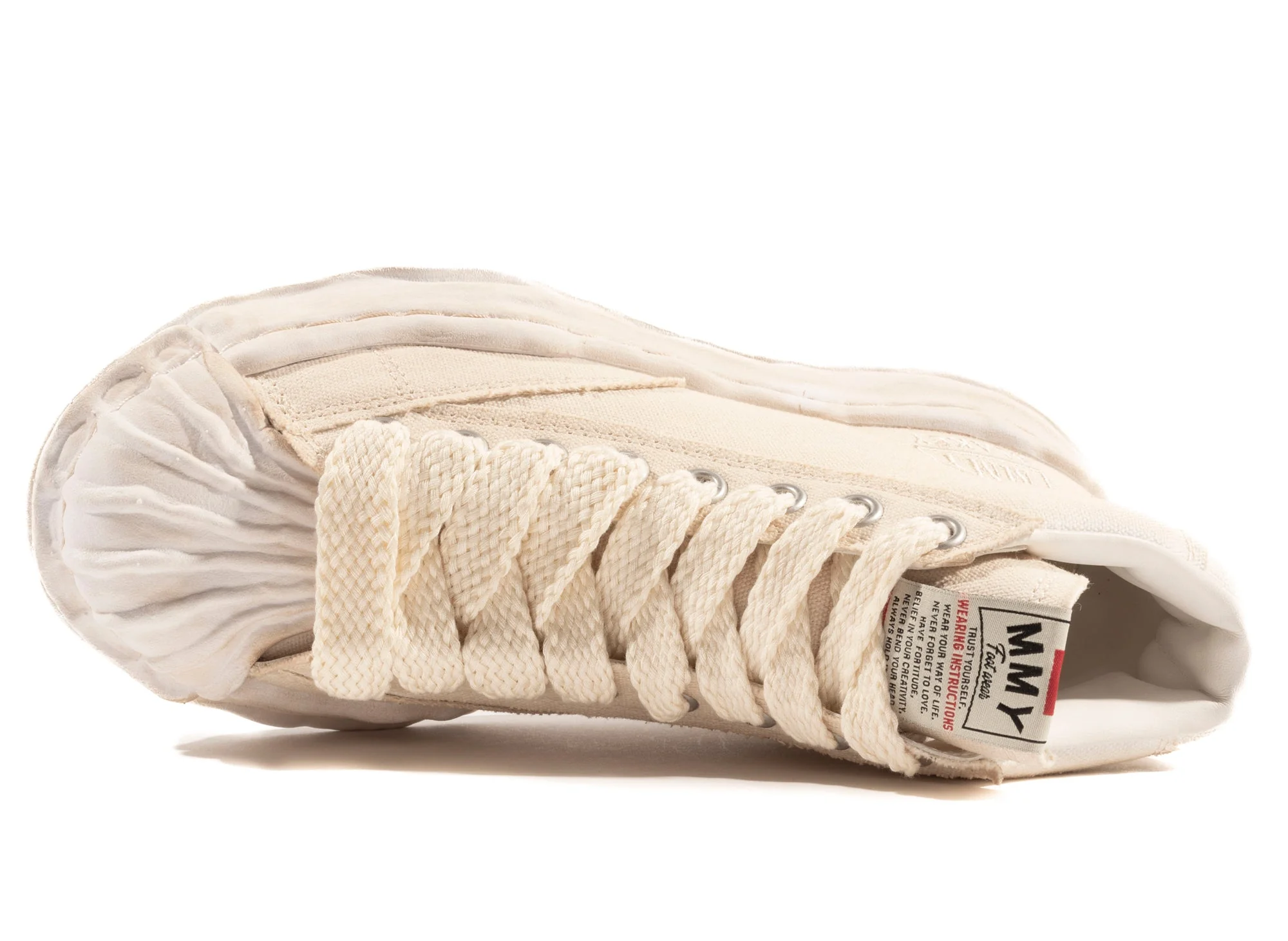 Maison Mihara Yasuhiro Canvas Blakey High-Top Sneaker in White - Image 4
