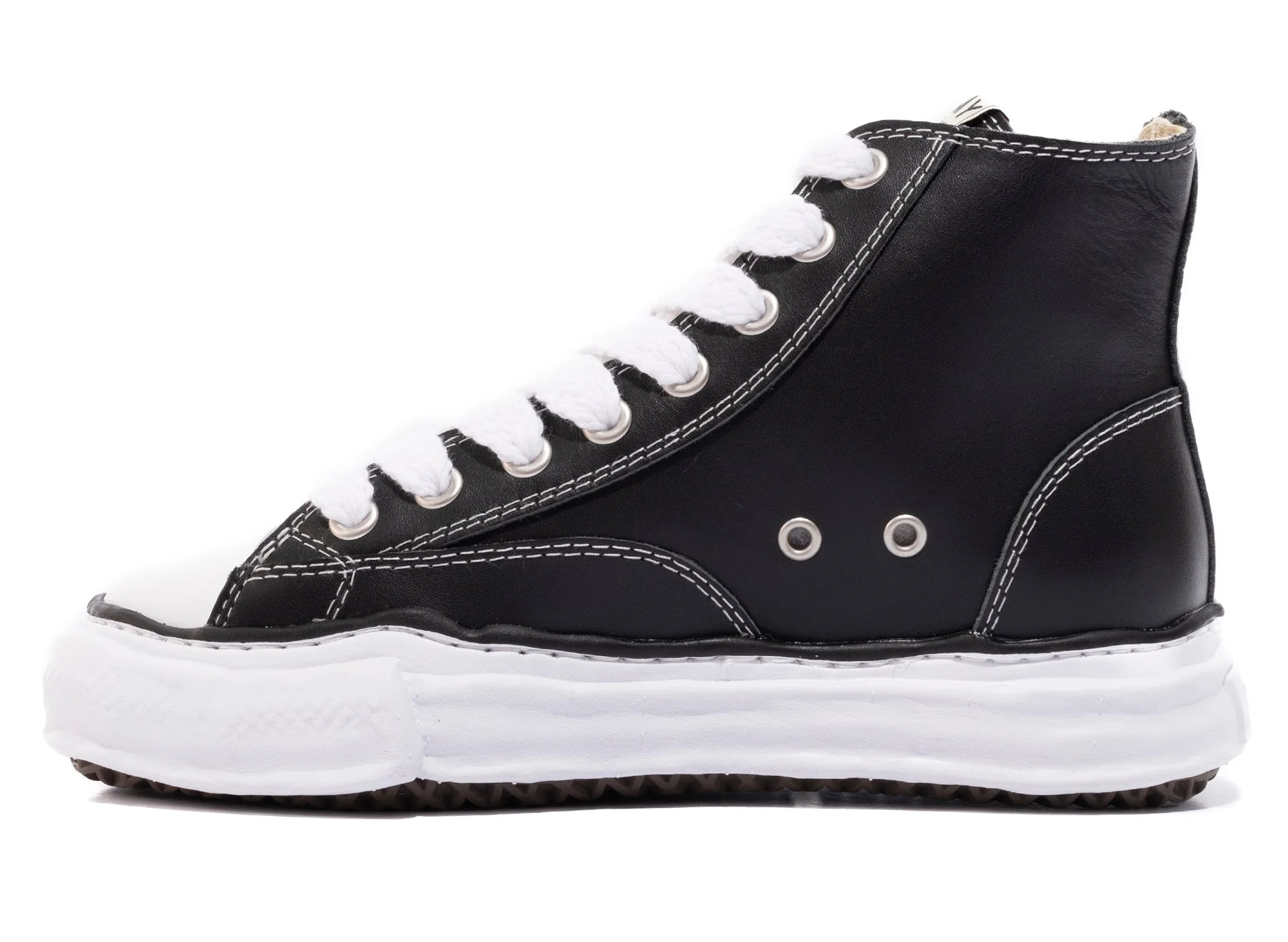 Maison Mihara Yasuhiro High Top Lace Up Sneaker in Black - Image 3