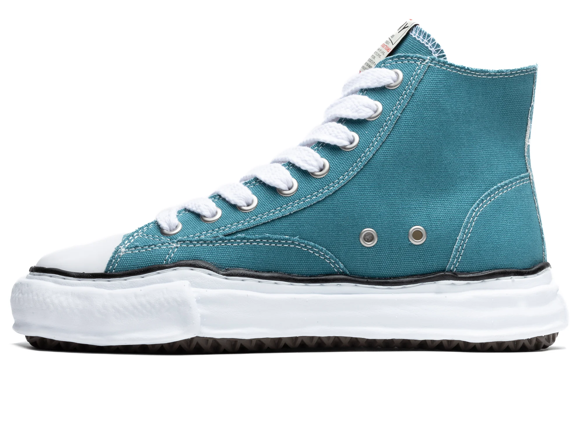 Maison Mihara Yasuhiro High Top Lace Up Sneaker in Blue - Image 3
