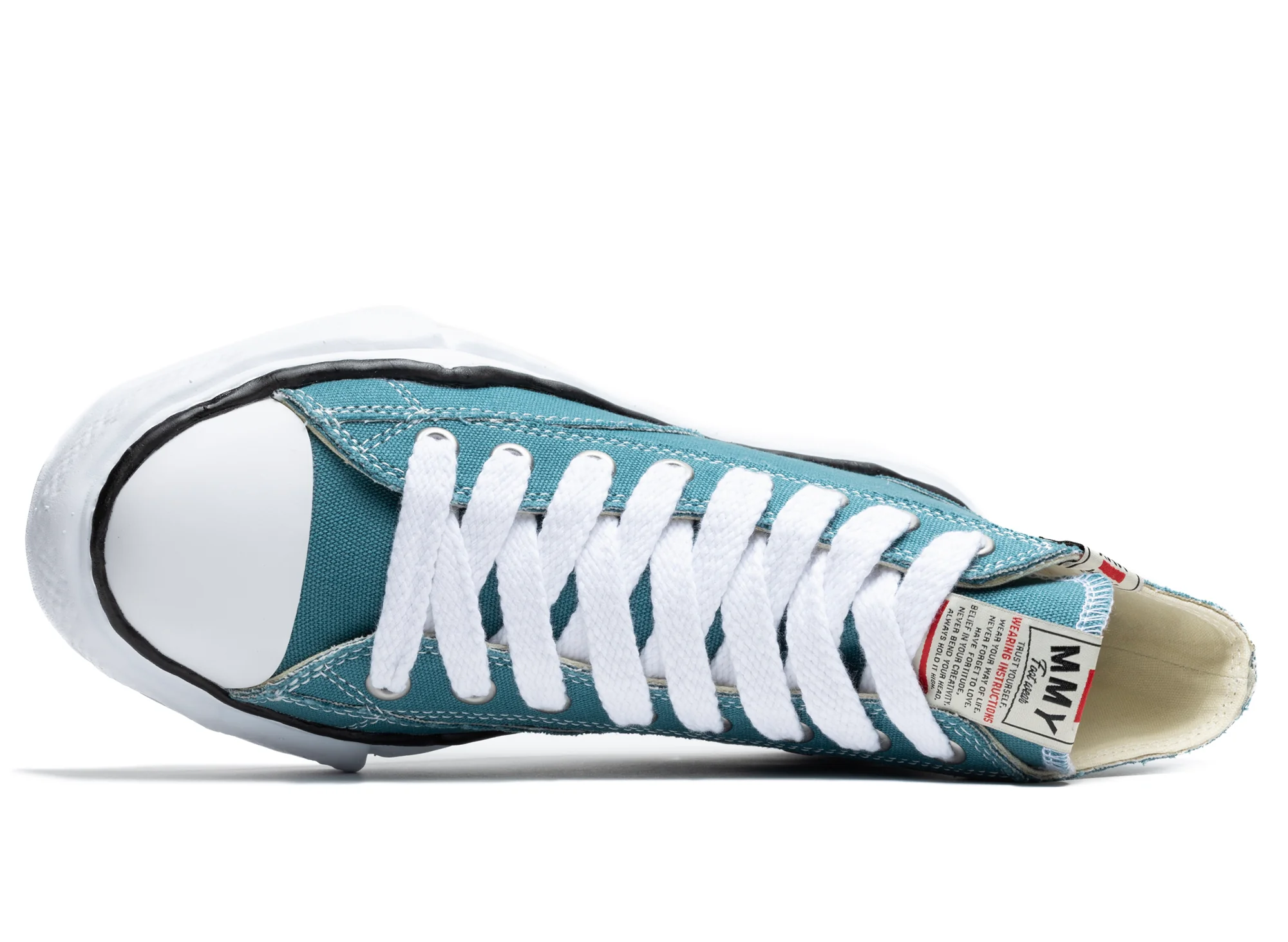 Maison Mihara Yasuhiro High Top Lace Up Sneaker in Blue - Image 4