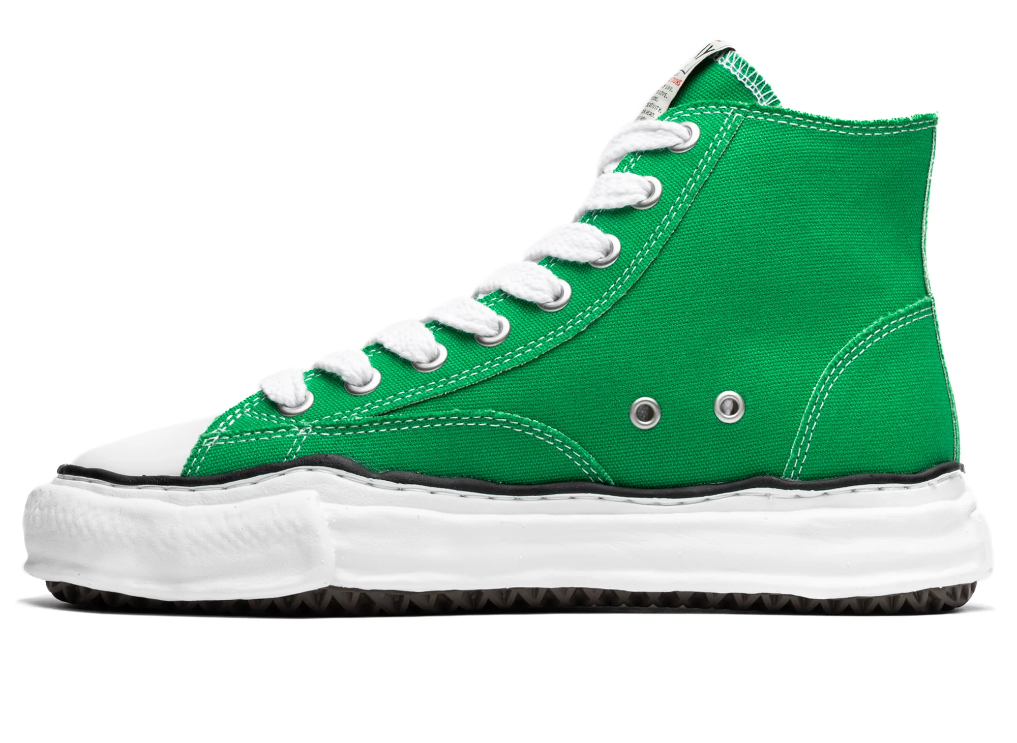 Maison Mihara Yasuhiro High Top Lace Up Sneaker in Green - Image 3