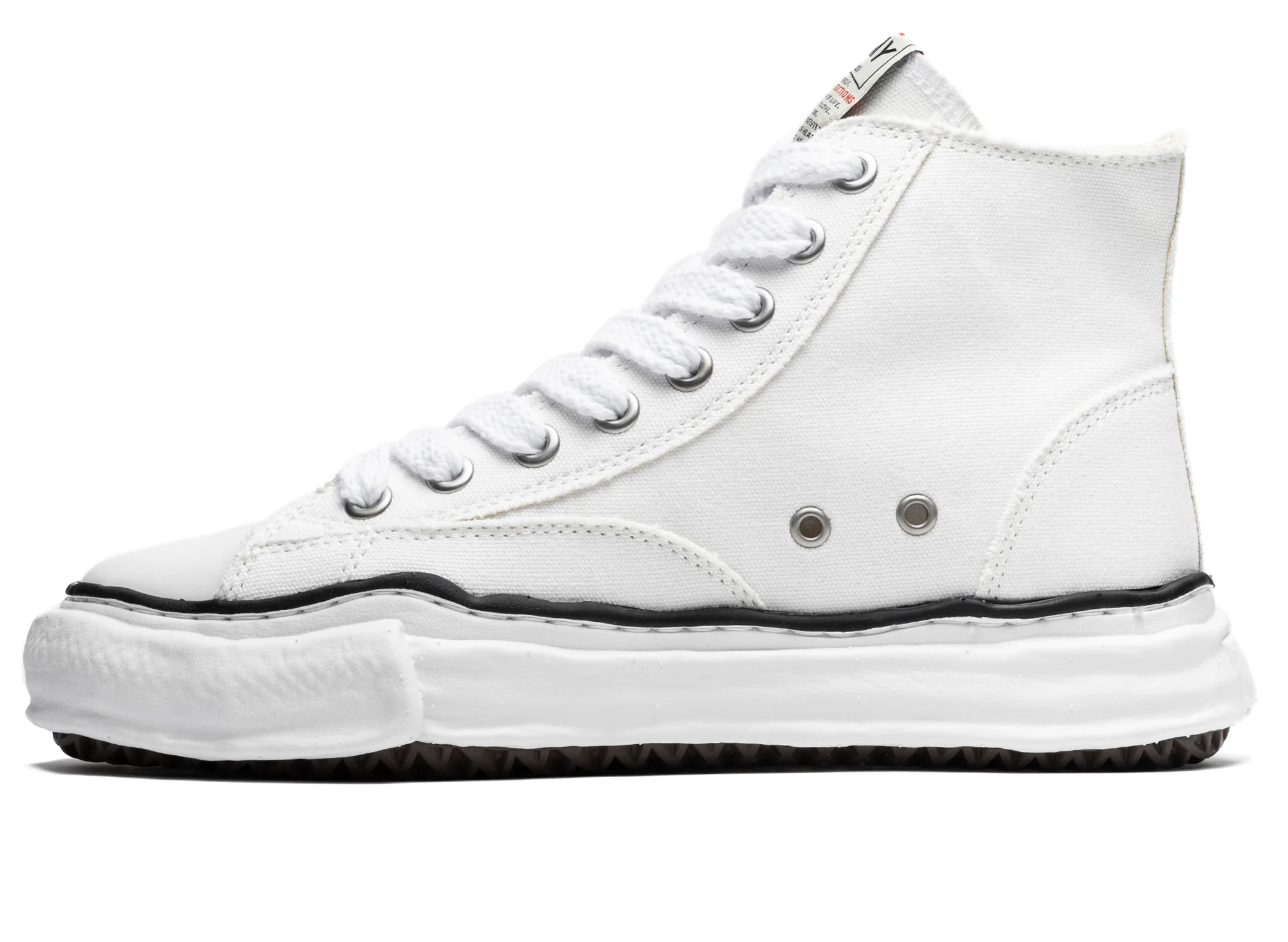 Maison Mihara Yasuhiro High Top Lace Up Sneaker in White - Image 3