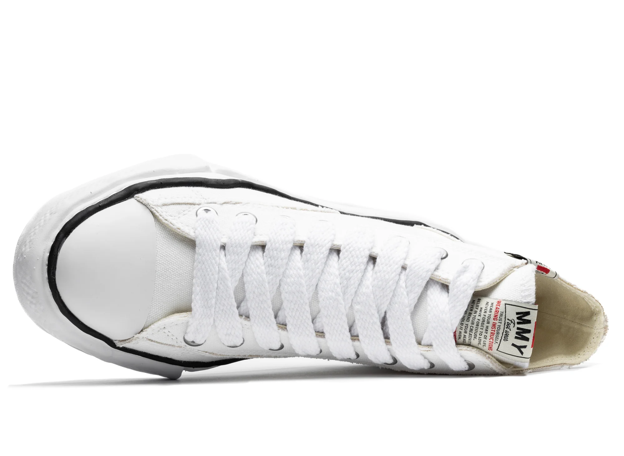 Maison Mihara Yasuhiro High Top Lace Up Sneaker in White - Image 4