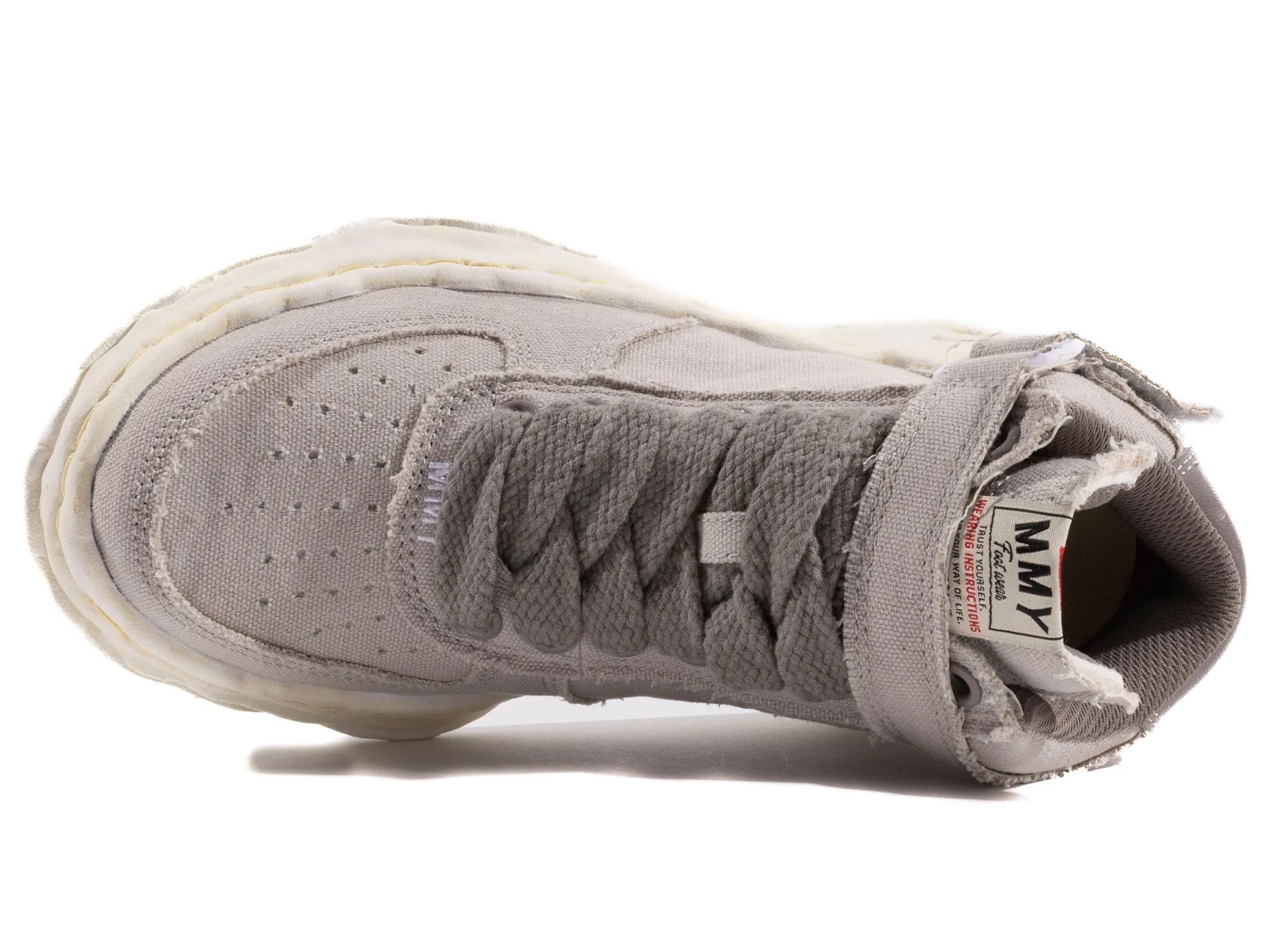 Maison Mihara Yasuhiro Canvas Wayne High-Top Sneaker in Grey - Image 4