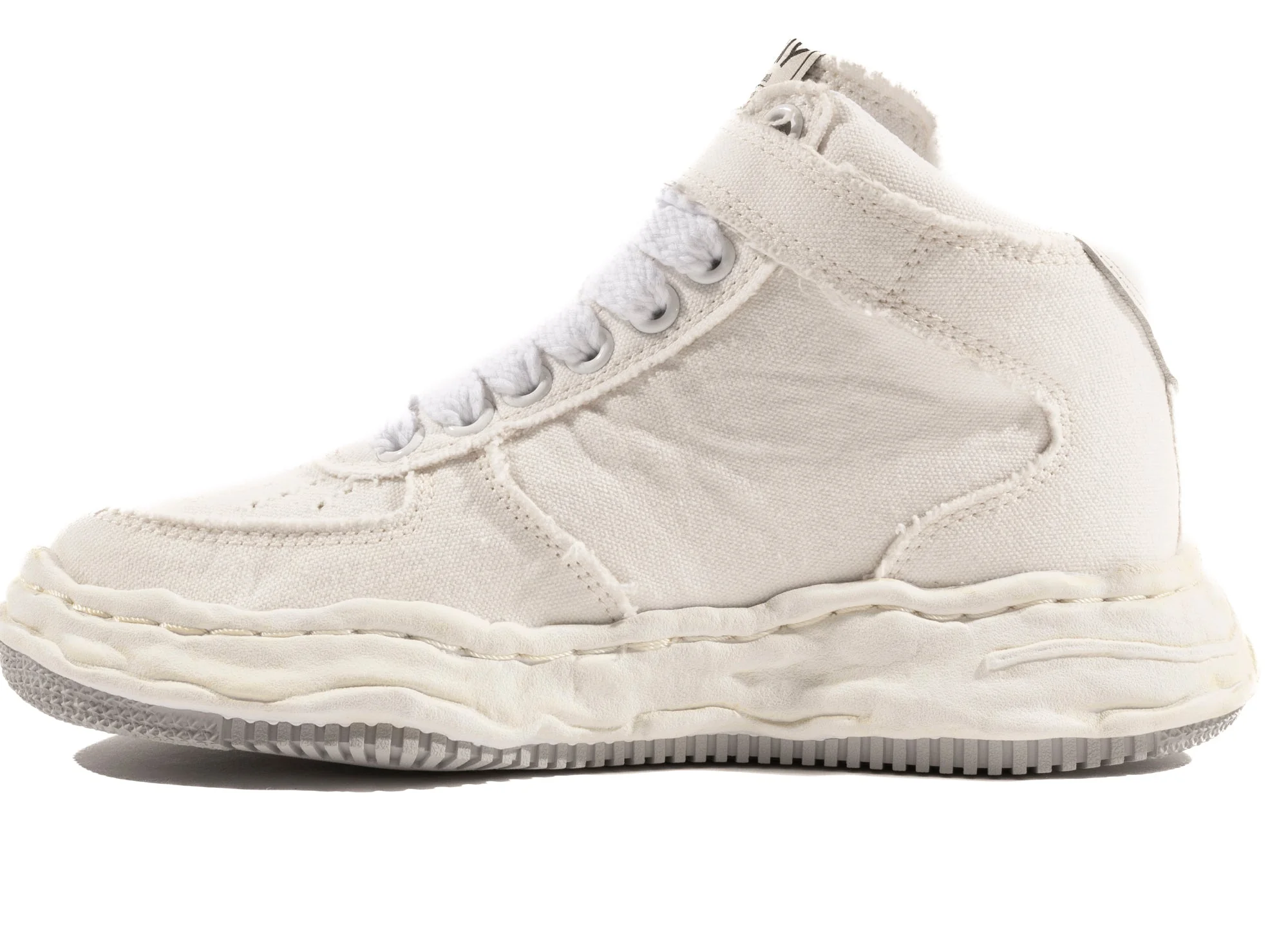 Maison Mihara Yasuhiro Canvas Wayne High-Top Sneaker in White - Image 3