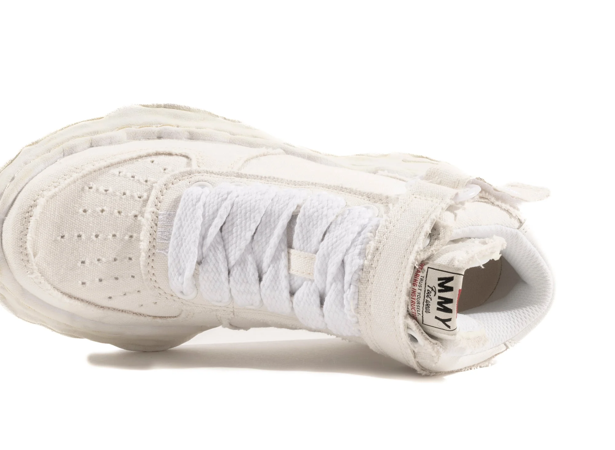 Maison Mihara Yasuhiro Canvas Wayne High-Top Sneaker in White - Image 4