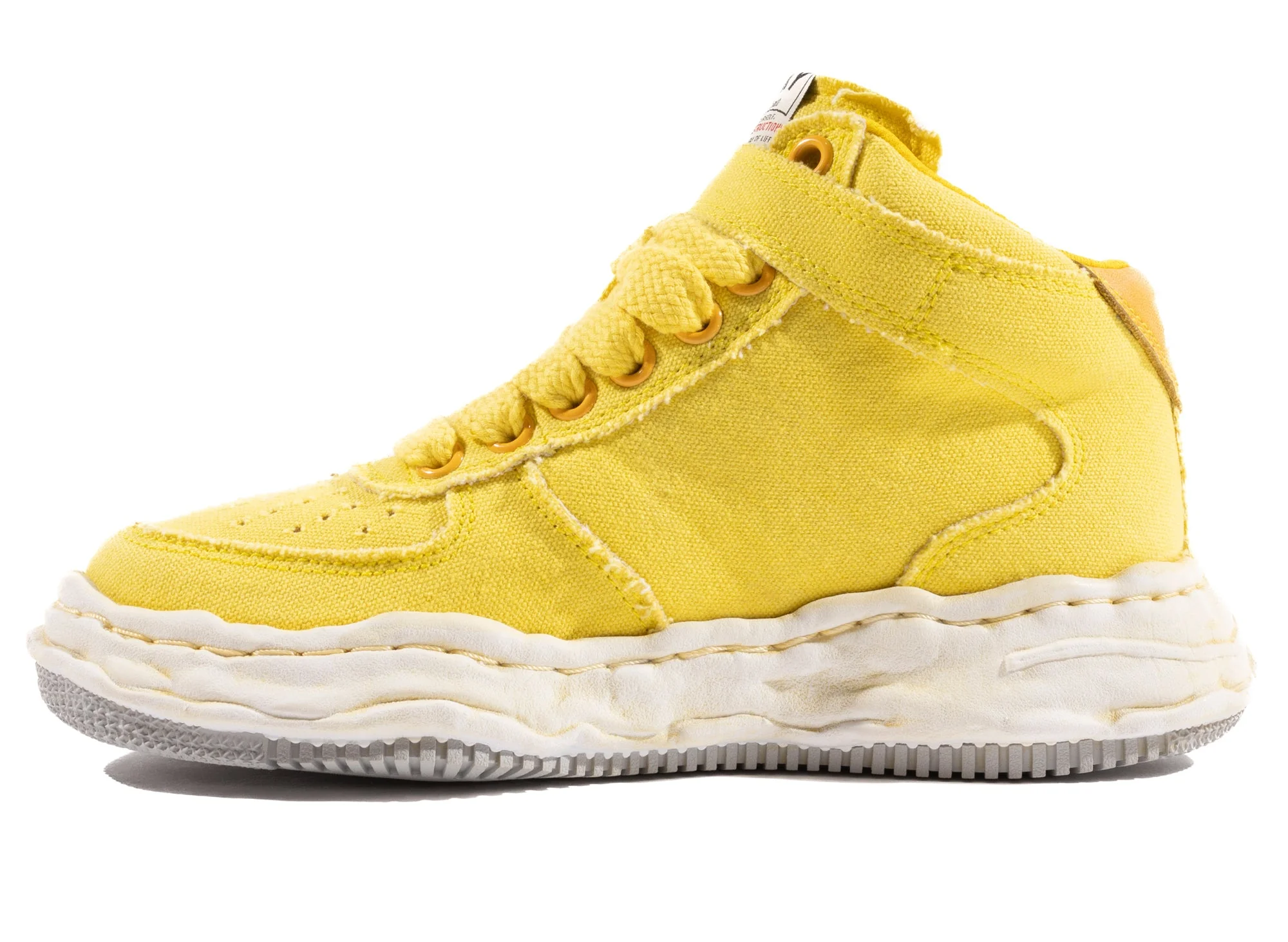 Maison Mihara Yasuhiro Canvas Wayne High-Top Sneaker in Yellow - Image 3