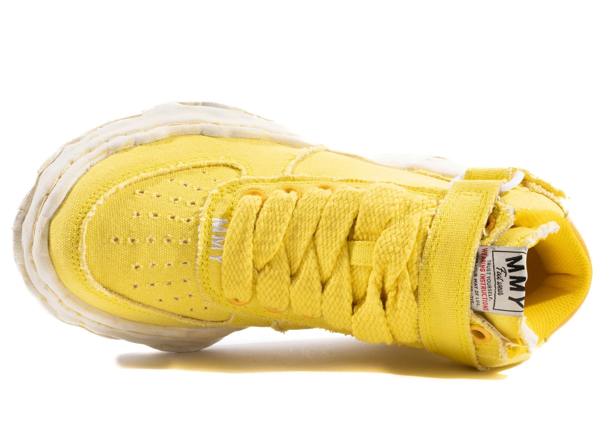 Maison Mihara Yasuhiro Canvas Wayne High-Top Sneaker in Yellow - Image 4