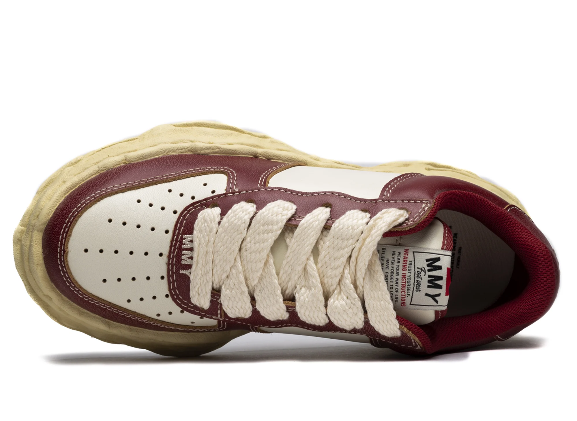 Maison Mihara Yasuhiro Leather Wayne Low 'Red/White' - Image 4