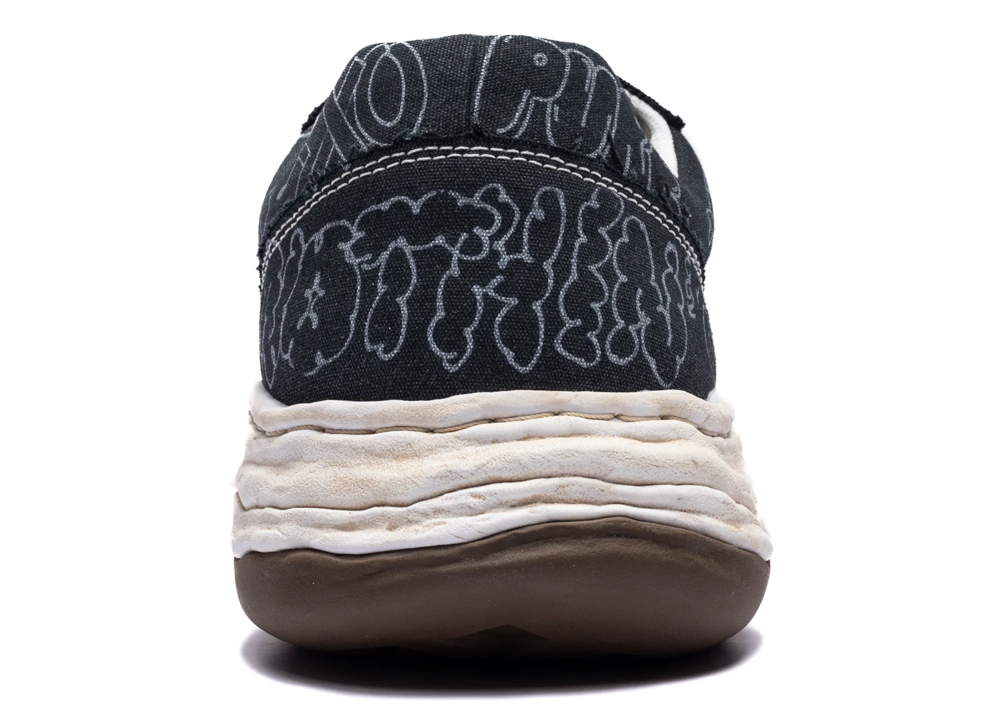 Maison Mihara Yasuhiro "OLIVER" OG Sole Graffiti Printed Canvas in Black - Image 2