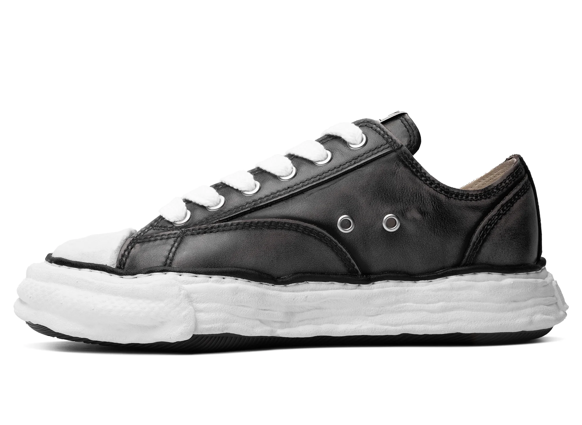 Maison Mihara Yasuhiro "PETERSON23" OG Sole Vintage Leather Effect in Black - Image 3