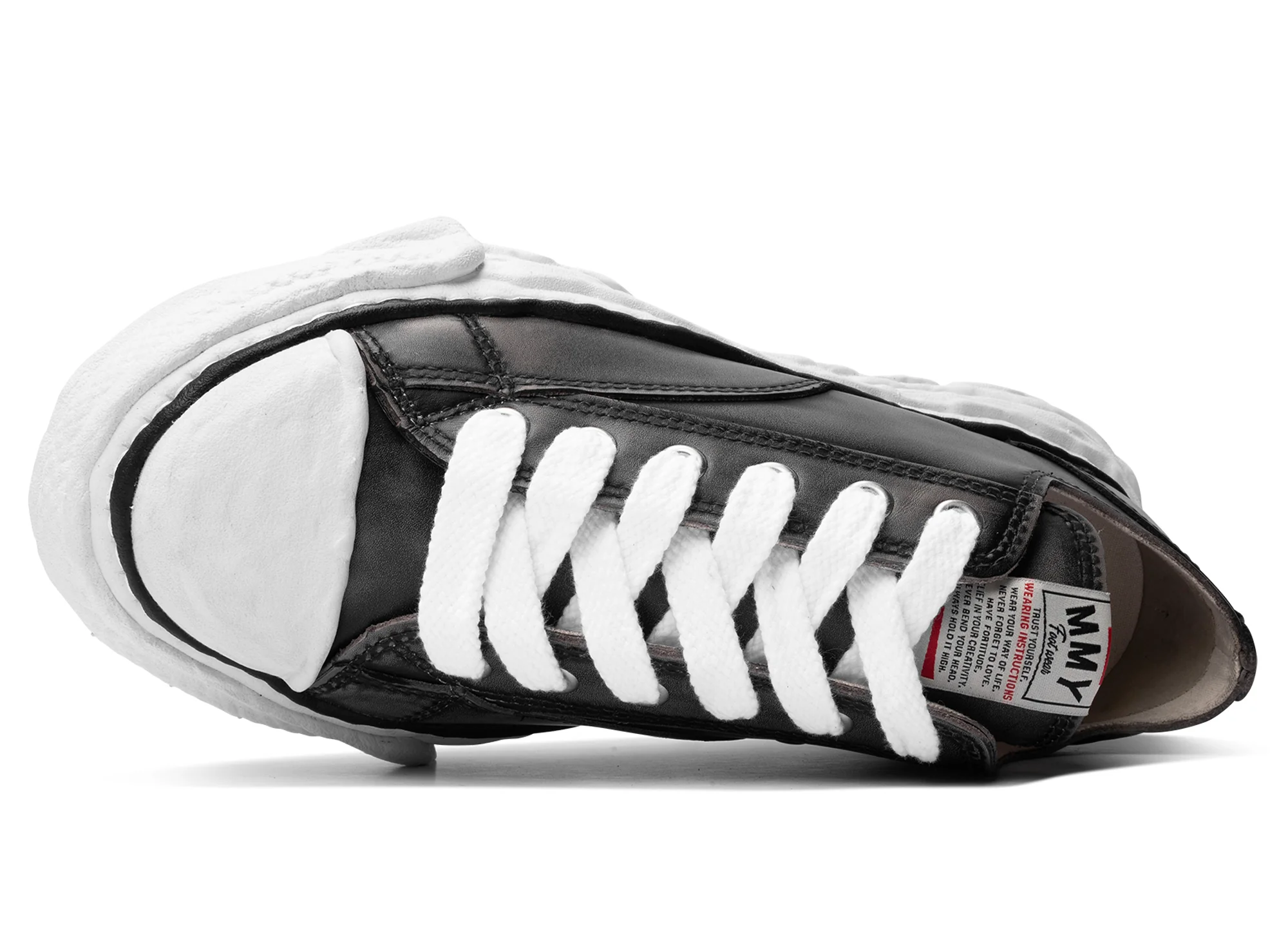 Maison Mihara Yasuhiro "PETERSON23" OG Sole Vintage Leather Effect in Black - Image 4