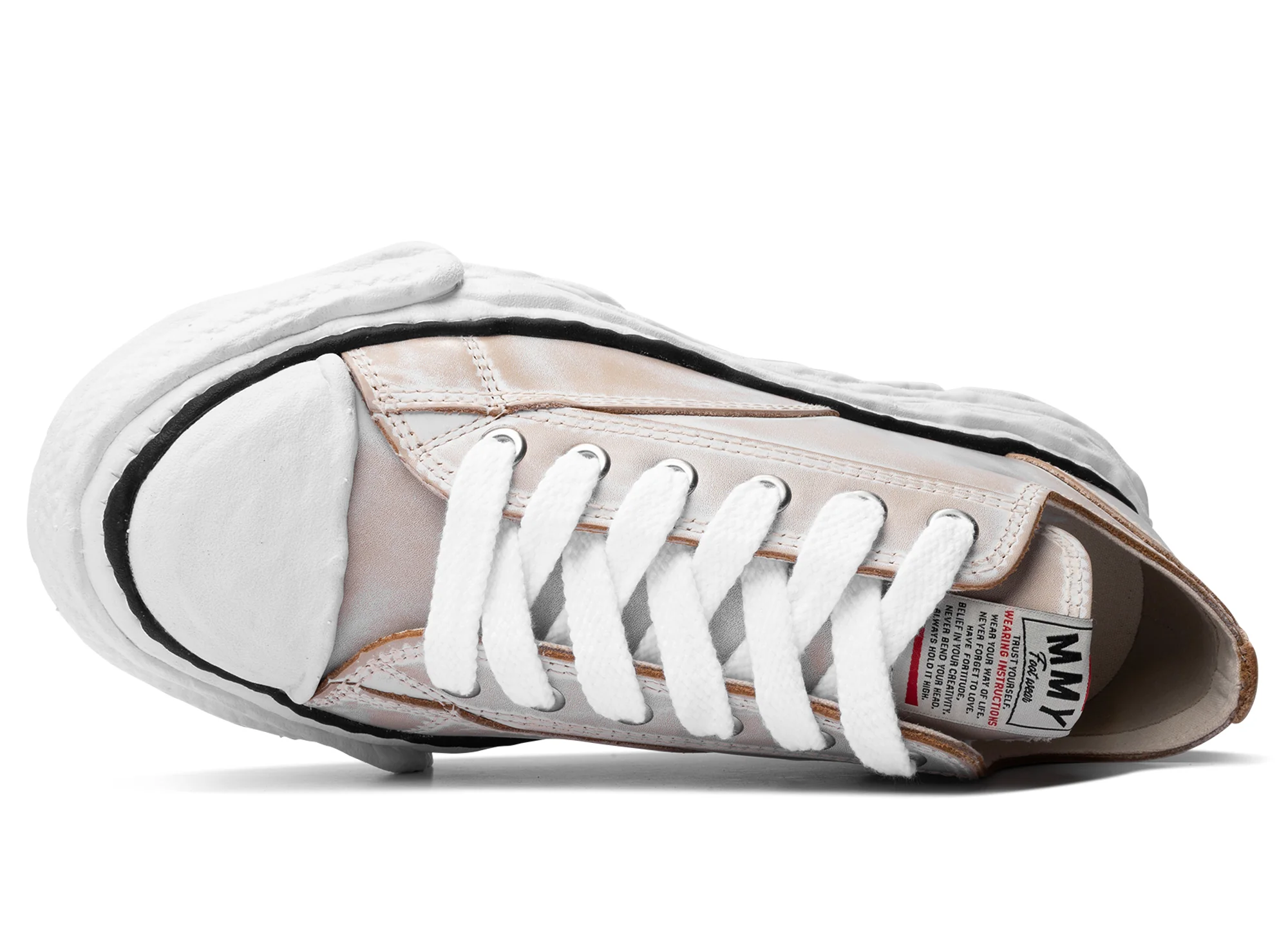 Maison Mihara Yasuhiro "PETERSON23" OG Sole Vintage Leather Effect in White - Image 4
