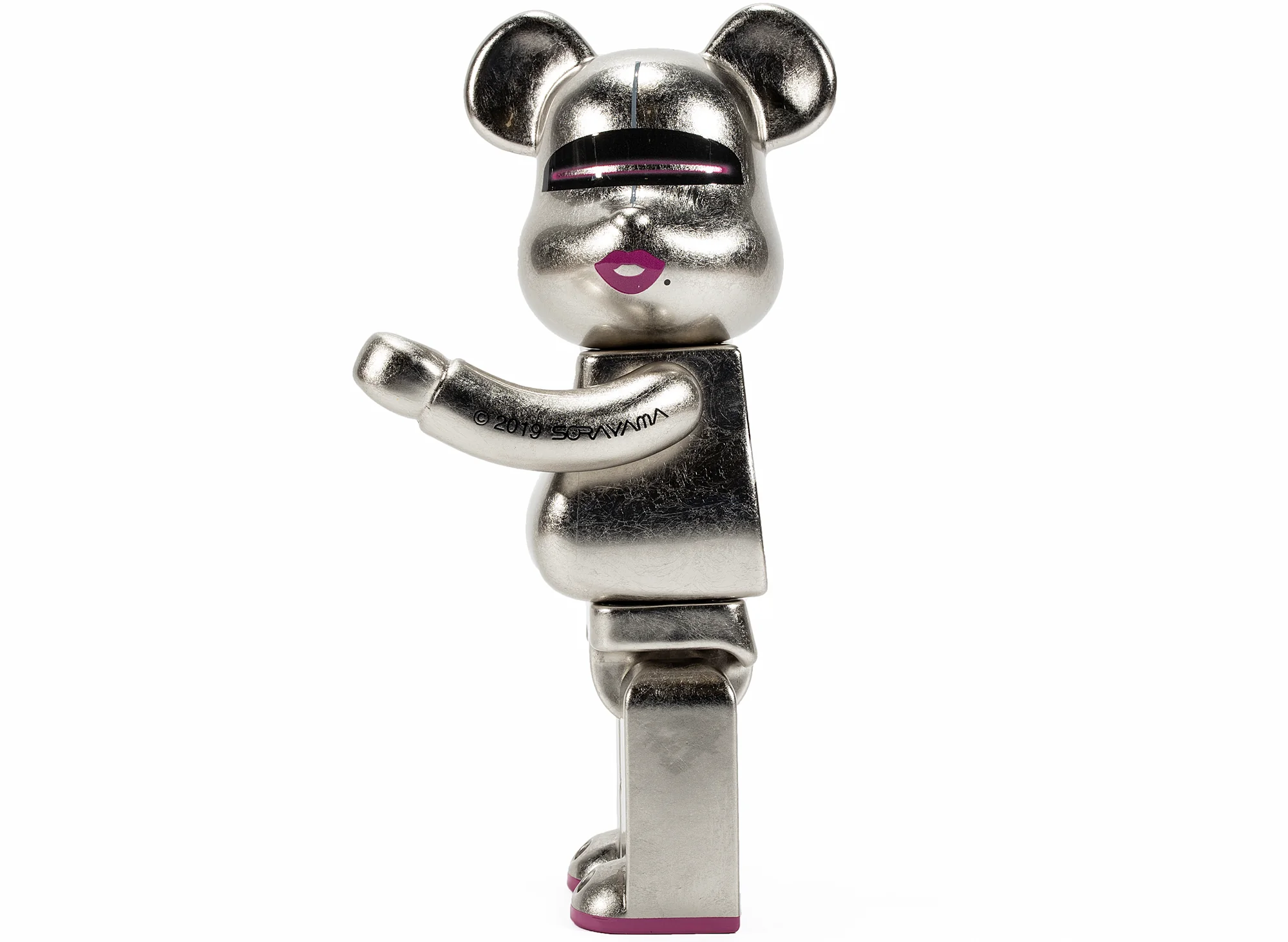 Medicom Toy Be@brick Kutani Hajime Sorayama X 2G Pure Platinum Leaf 400% - Image 3