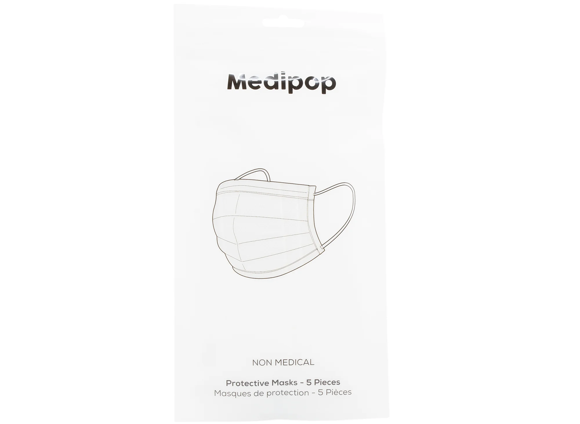 Medipop 5-Pack Adult Disposable Face Masks in White