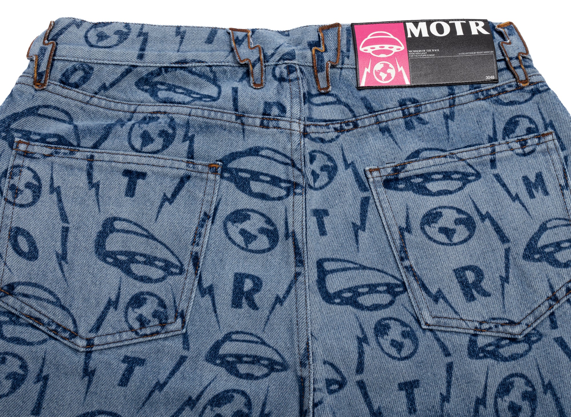 Members of the Rage MOTR Monogram Denim Pants - Image 3