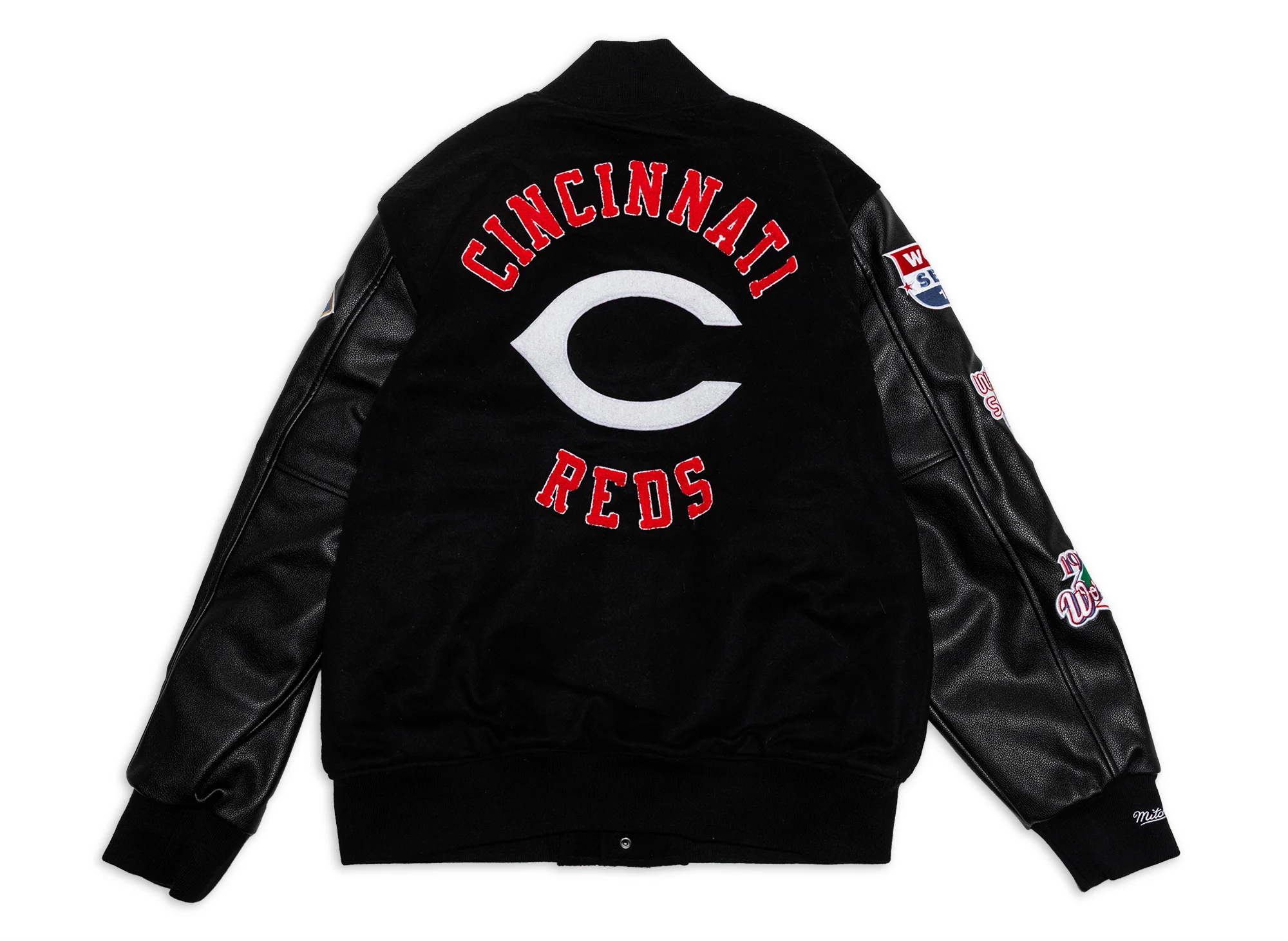 Mitchell & Ness MLB Blackout Collection Cincinnati Reds Varsity Jacket - Image 2