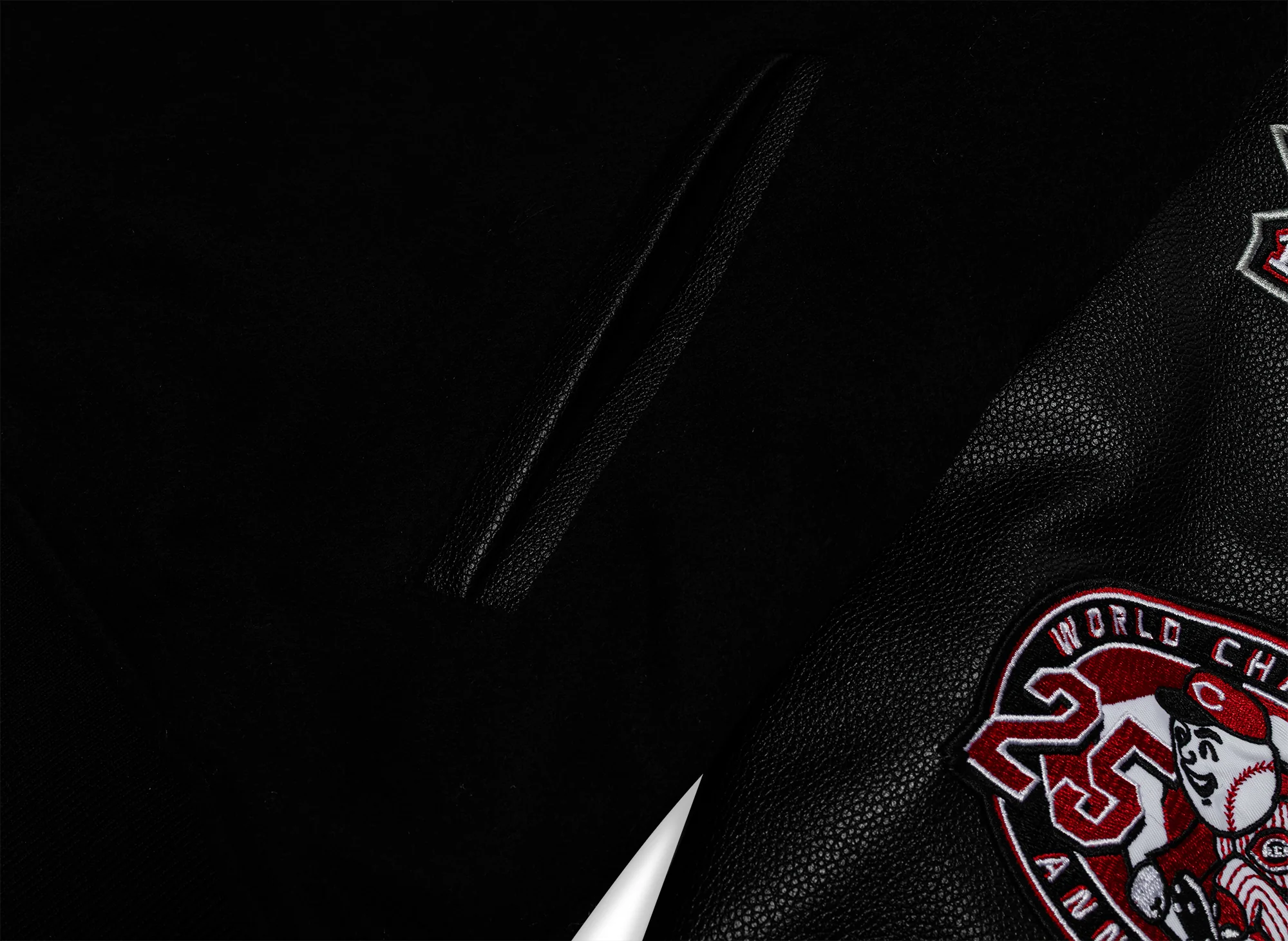Mitchell & Ness MLB Blackout Collection Cincinnati Reds Varsity Jacket - Image 3
