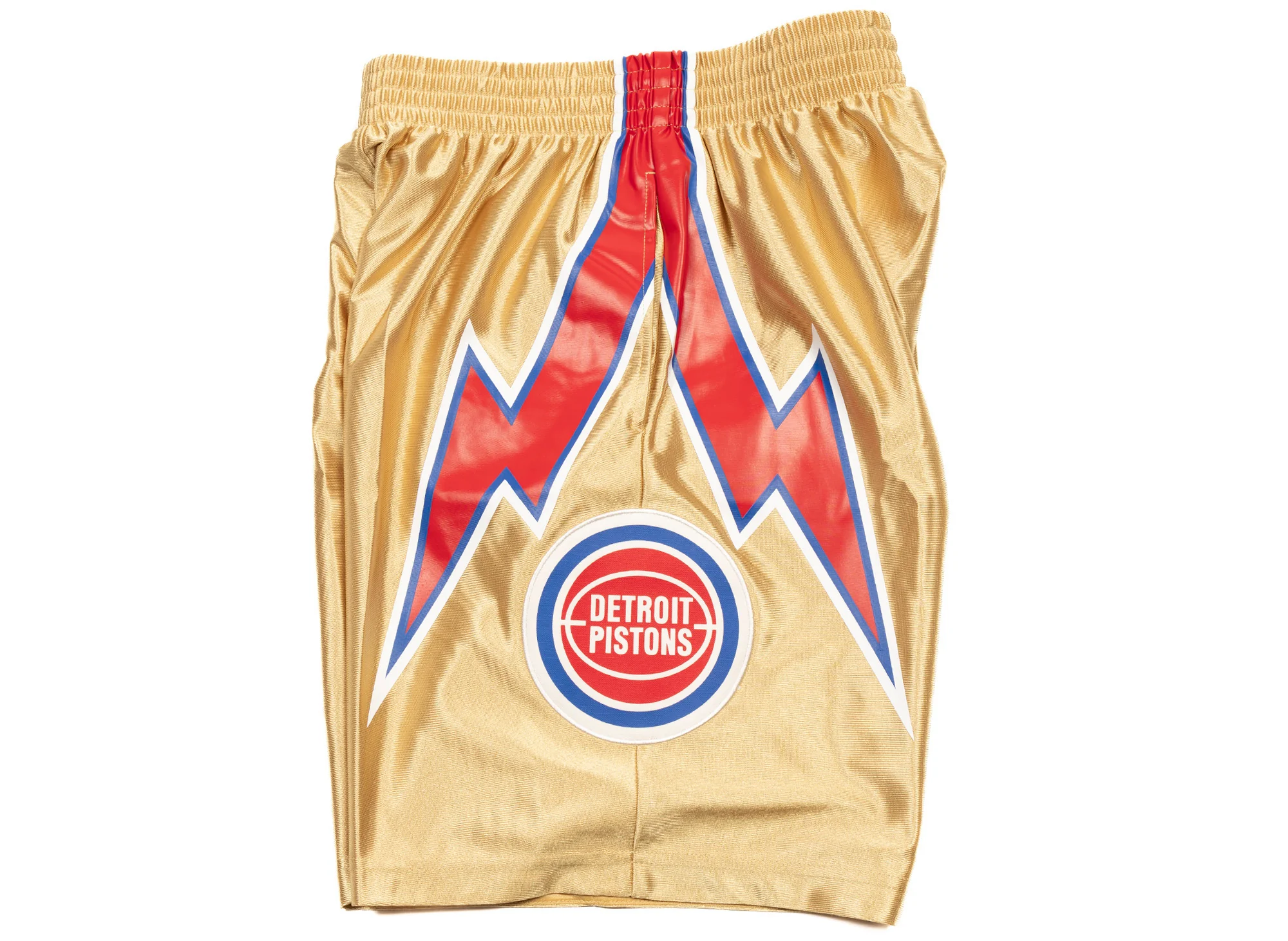Mitchell & Ness NBA 75th Gold Swingman Pistons Shorts - Image 2