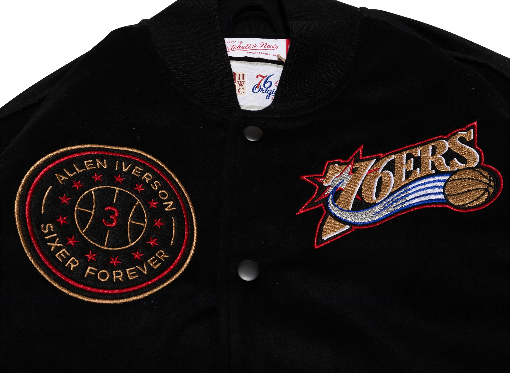 Mitchell & Ness NBA Walk The Tunnel Varsity Jacket Philadelphia 76ers Allen Iverson - Image 3