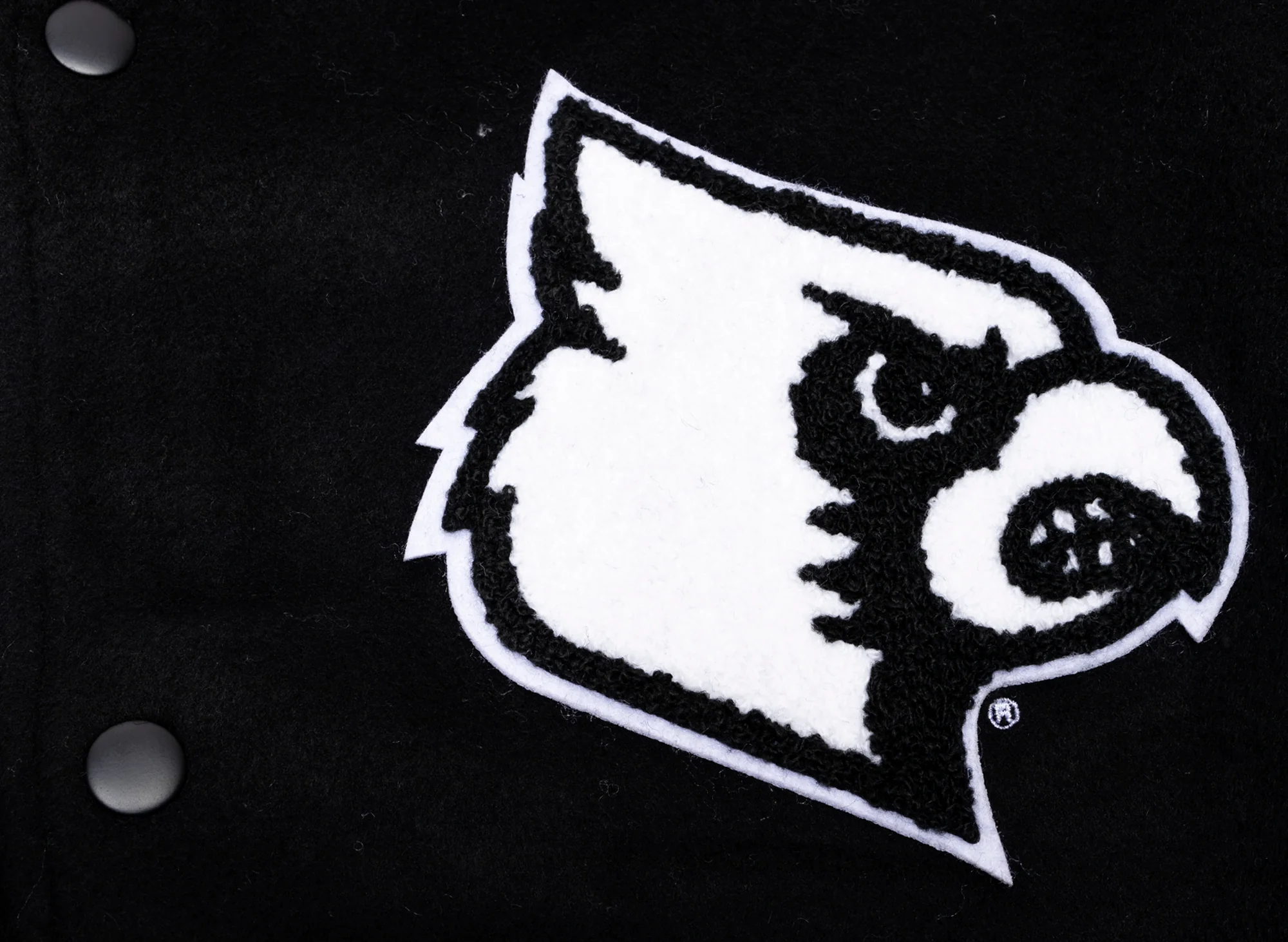 Mitchell & Ness NCAA Blackout Collection Louisville Cardinals Varsity Jacket - Image 2