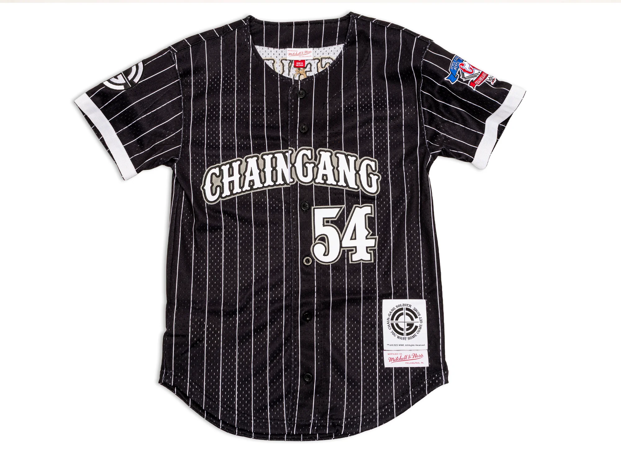 Mitchell & Ness WWE John Cena Final Seconds Striped Mesh Jersey in Black