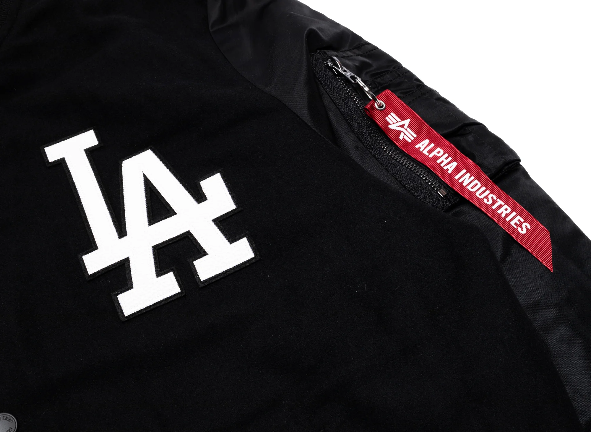 New Era Alpha Industries Los Angeles Dodgers MA1 Jacket F3 in Black - Image 2