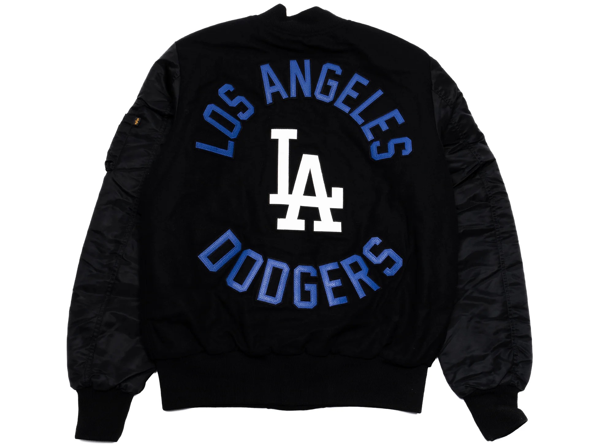 New Era Alpha Industries Los Angeles Dodgers MA1 Jacket F3 in Black - Image 3