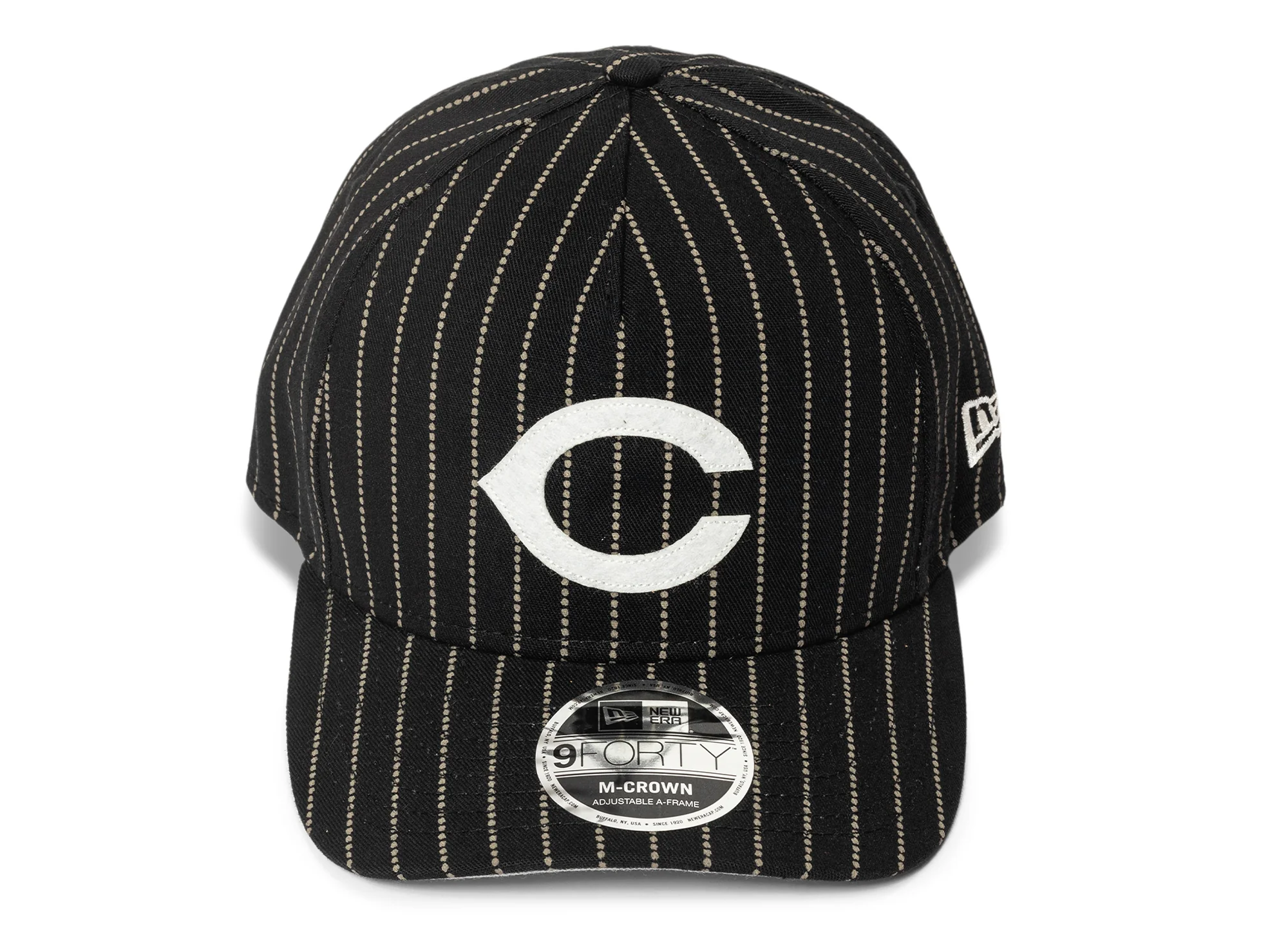 New Era Dotted Pinstripe Chicago Cubs Strapback Hat